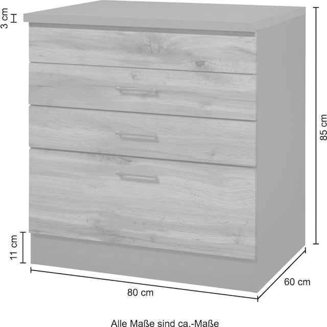 HELD MÖBEL Kochfeldumbauschrank »Trier«, Breite 80 cm kaufen | BAUR