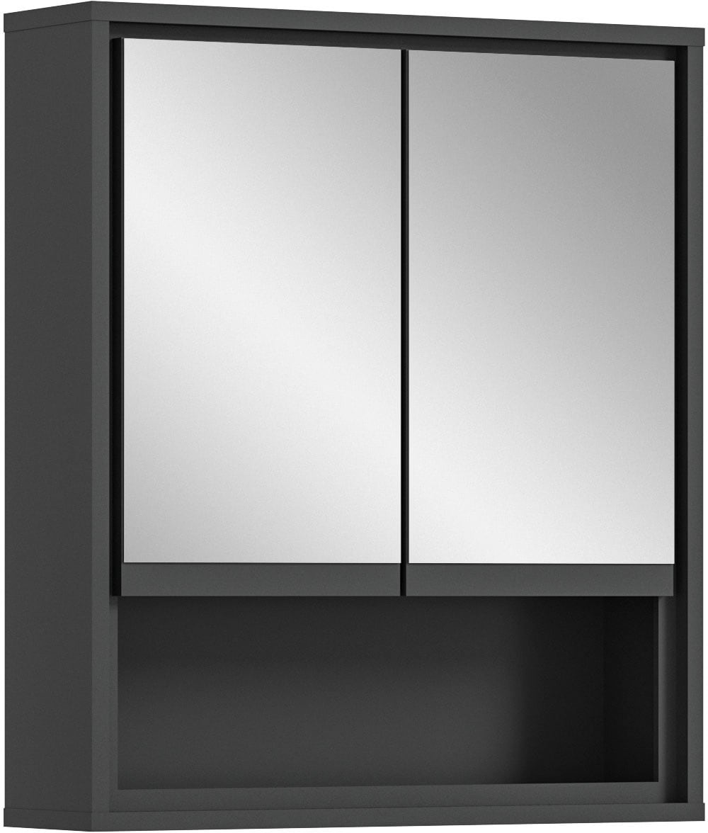 welltime Badezimmerspiegelschrank »Jaru«, Badmöbel, 2 Türen, 1 offenes  Fach, Breite 60 cm | BAUR | Spiegelschränke
