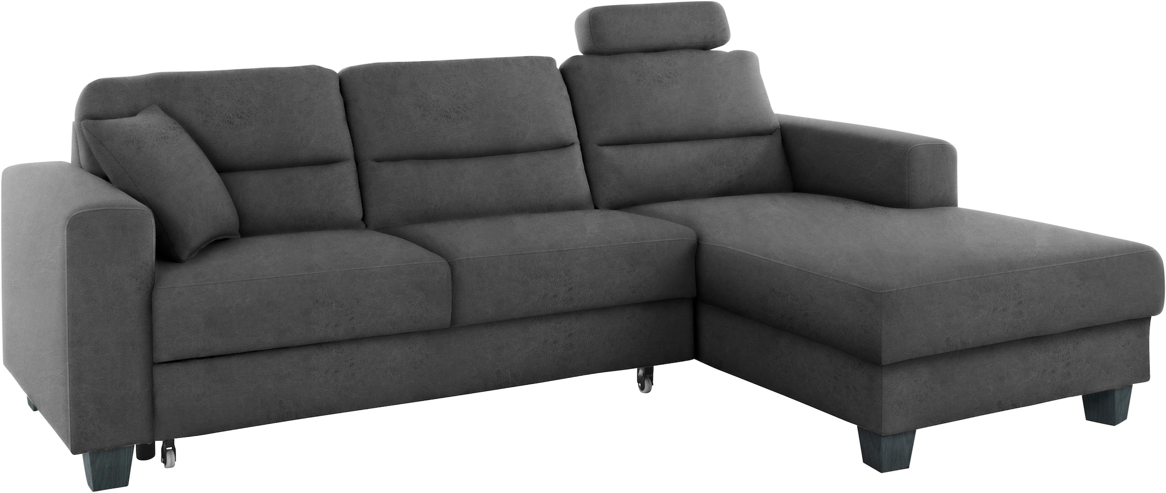TRENDMANUFAKTUR Ecksofa »Chamber, zeitlos und modern, bequem mit hohem Sitzkomfort, L-Form«, inklusive einer Kopfstütze, wahlweise mit Schlaffunktion