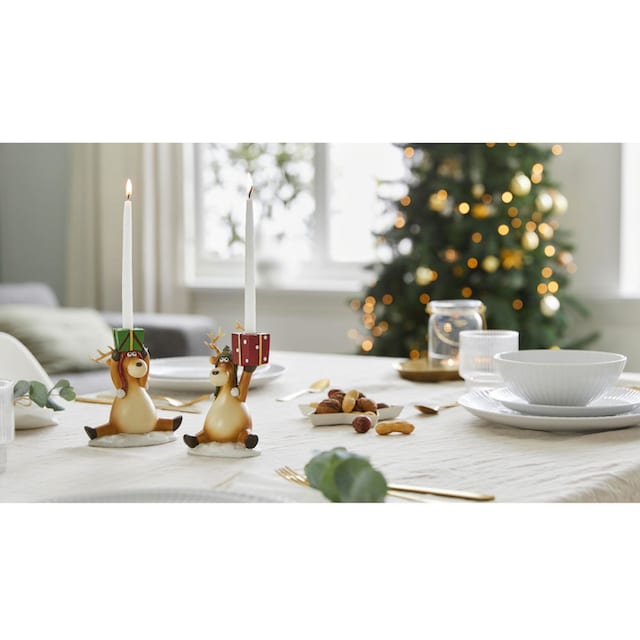 Schneider Kerzenhalter »Geschenke, Weihnachtsdeko«, (Set, 2 St.), aus  Polyresin, Höhe ca. 11,5 cm kaufen | BAUR