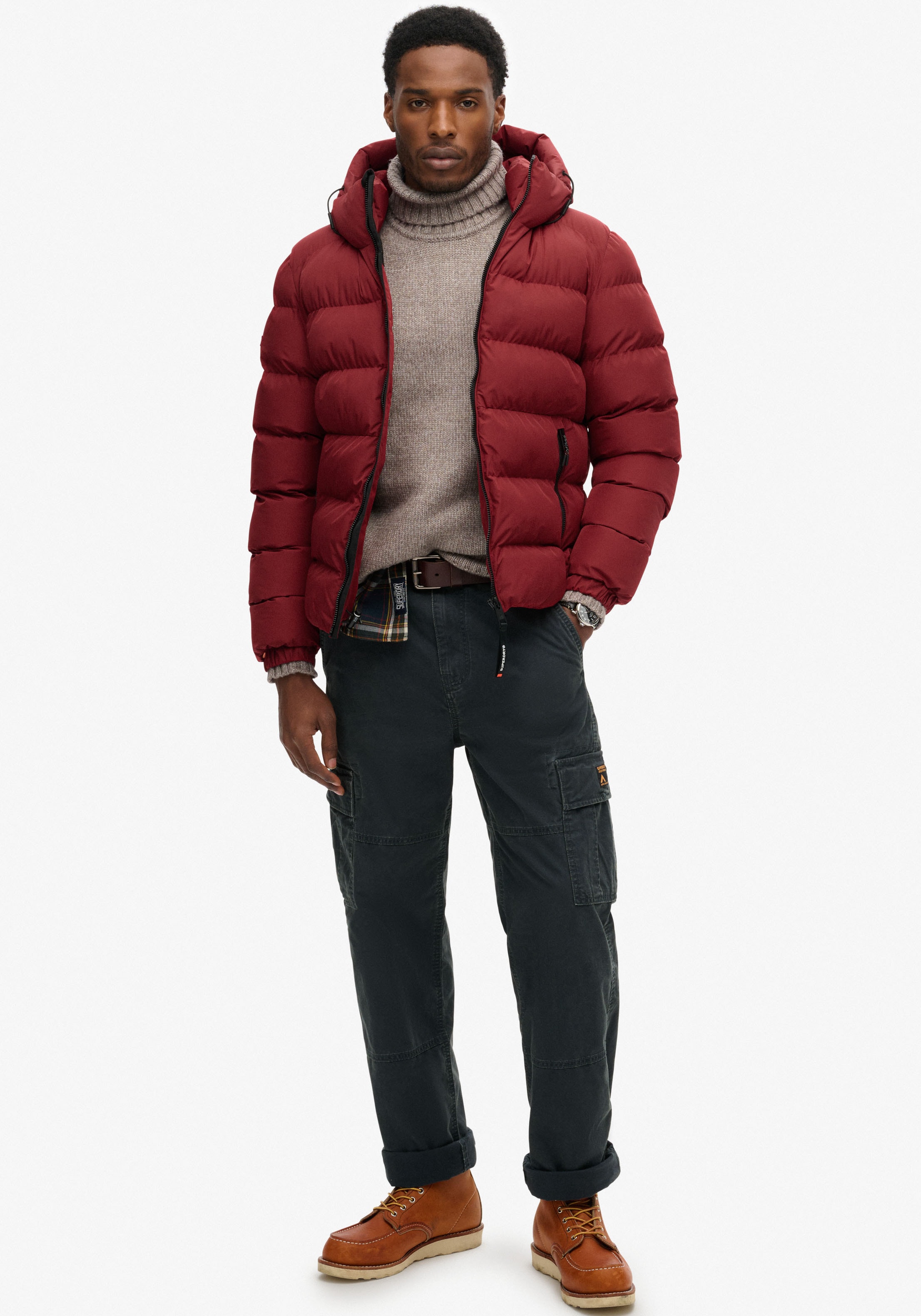 Superdry Steppjacke »HOODED SPORTS PUFFER JACKET«, mit Kapuze