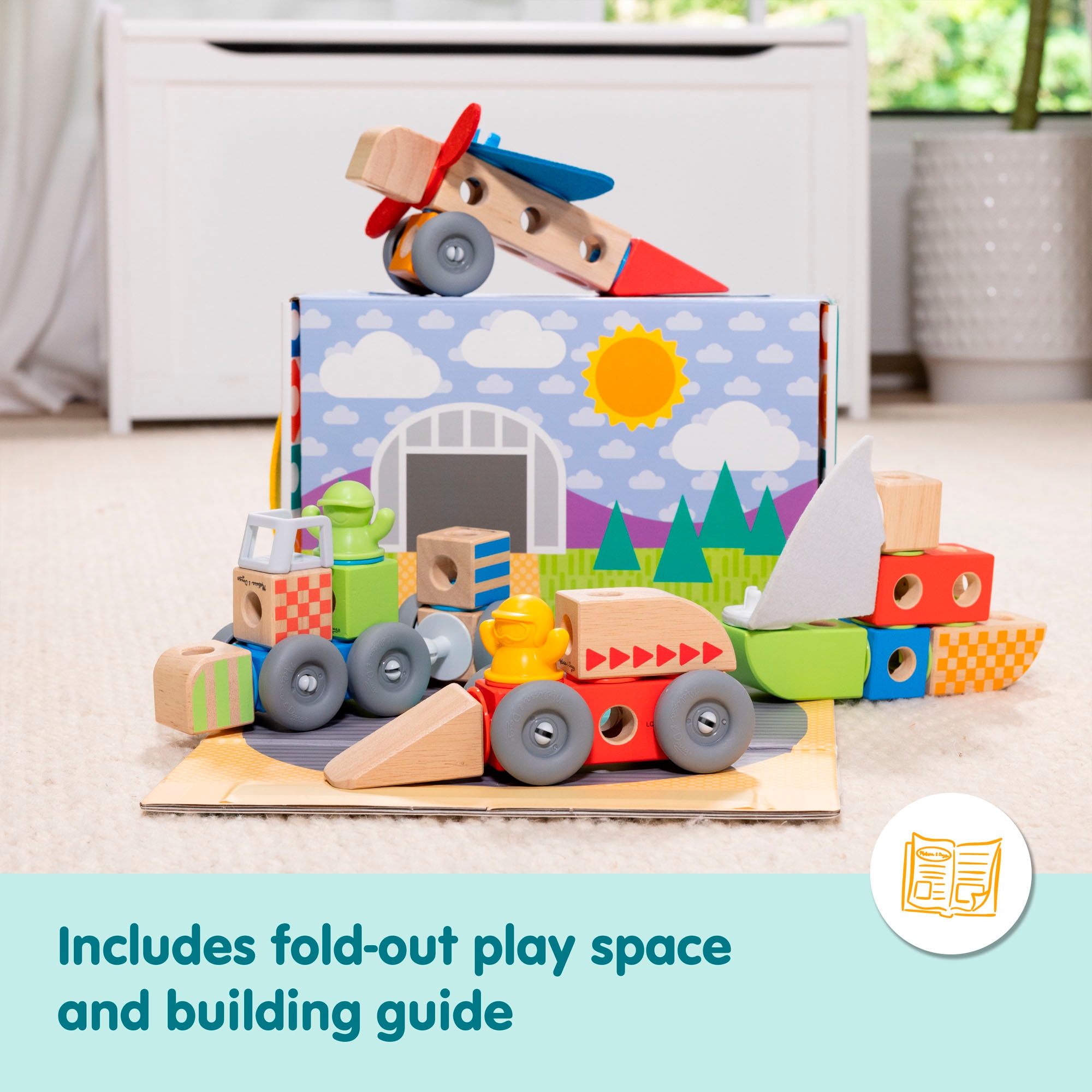 Spin Master Spielbausteine »Melissa & Doug Blockables Fahrzeuge«, (54 St.)