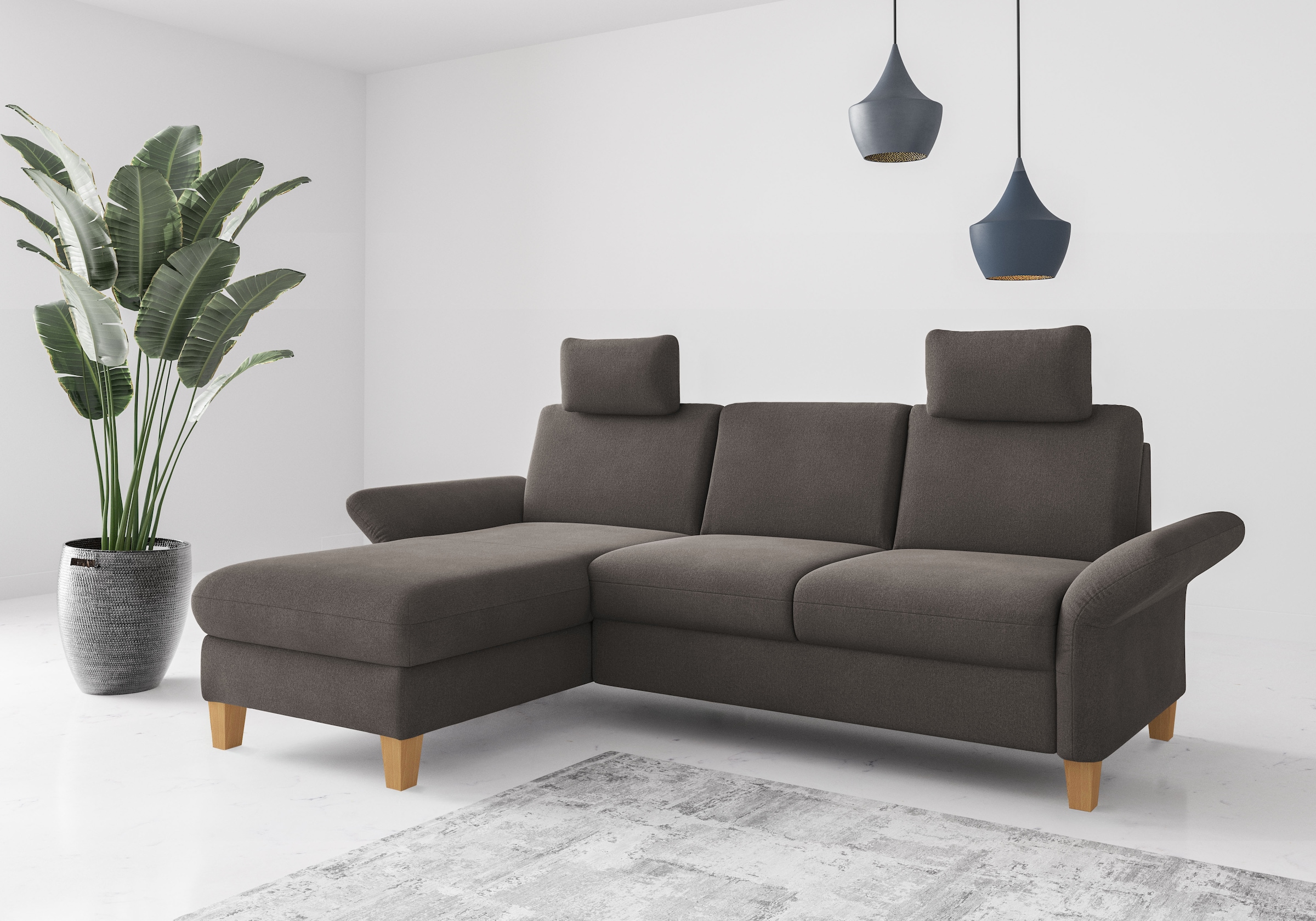 Home affaire Ecksofa "Rochelle", wahlweise mit Armlverstellung, Klappbett m günstig online kaufen