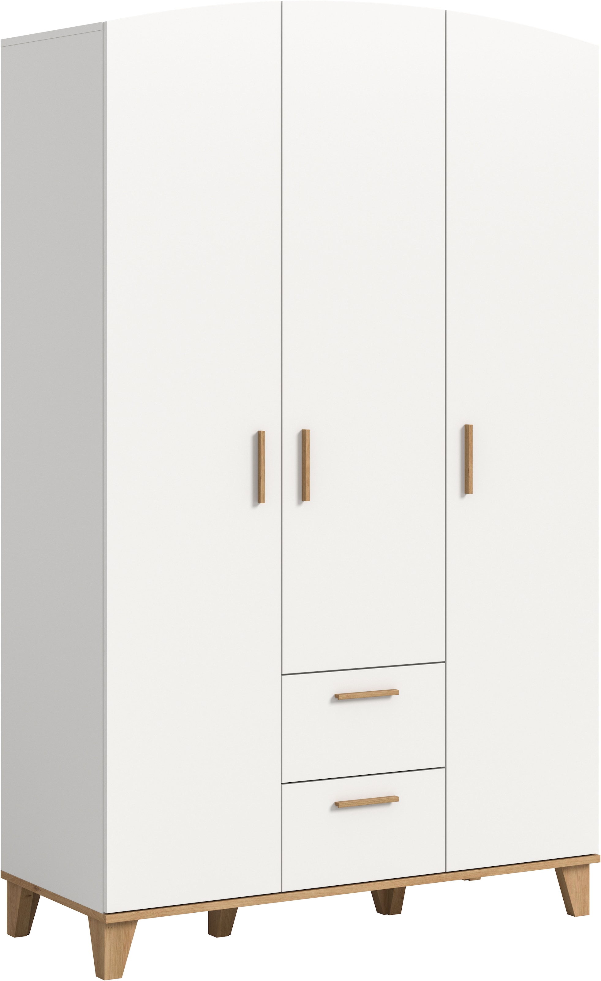Home affaire Kleiderschrank "LASSE, Schlafzimmerschrank, Garderobe, Schrank" in verschiedenen Breiten erhältich, im Scandi-Look, 1 Stk. tlg. 3Türen,2Schubkästen,4Einlegeböden,3Konstruktionsböden,2Kleiderstangen