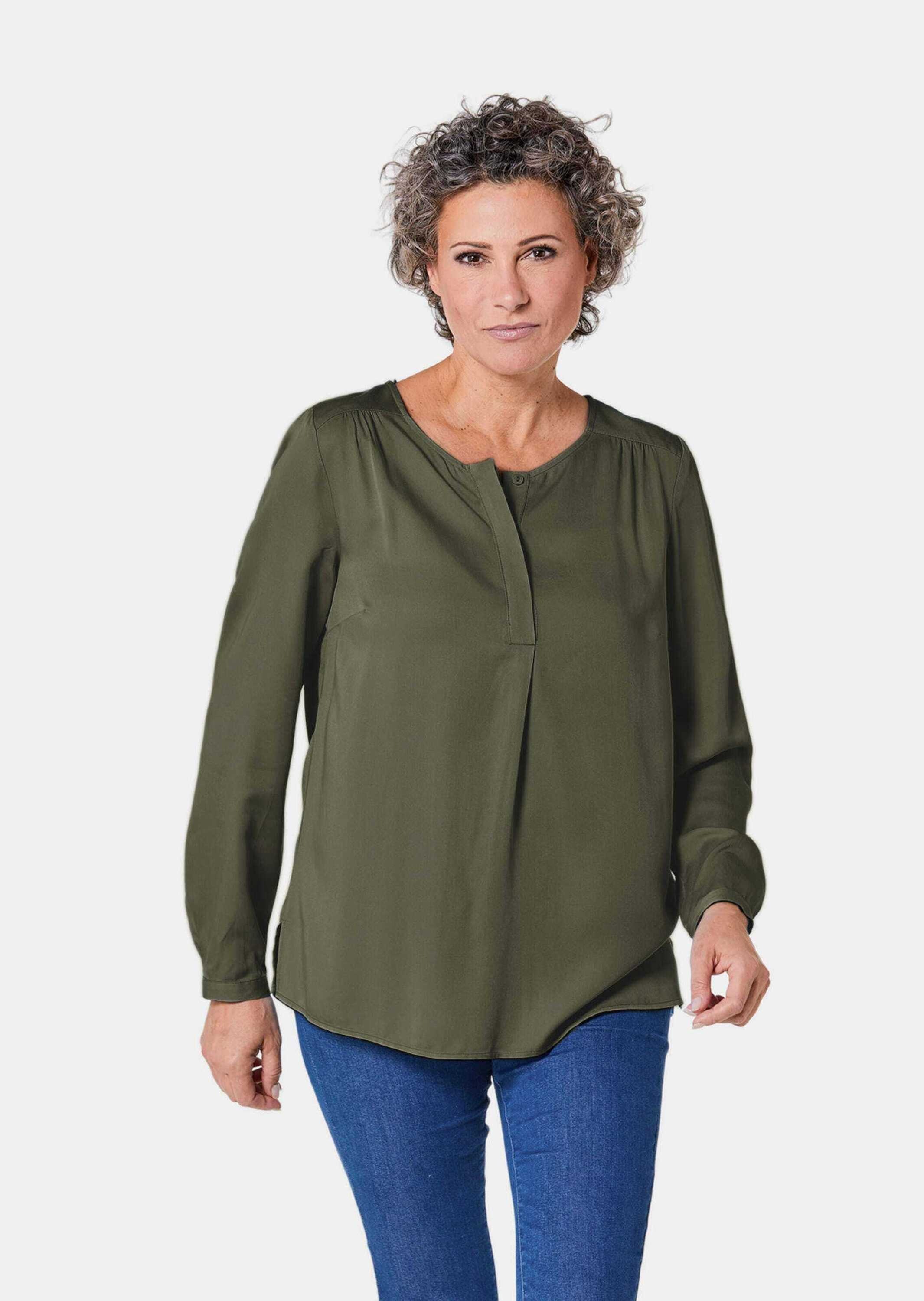 GOLDNER Schlupfbluse »Bluse Figurschmeichelnde Schlupfbluse mit modischer Kragenverarbeitung«