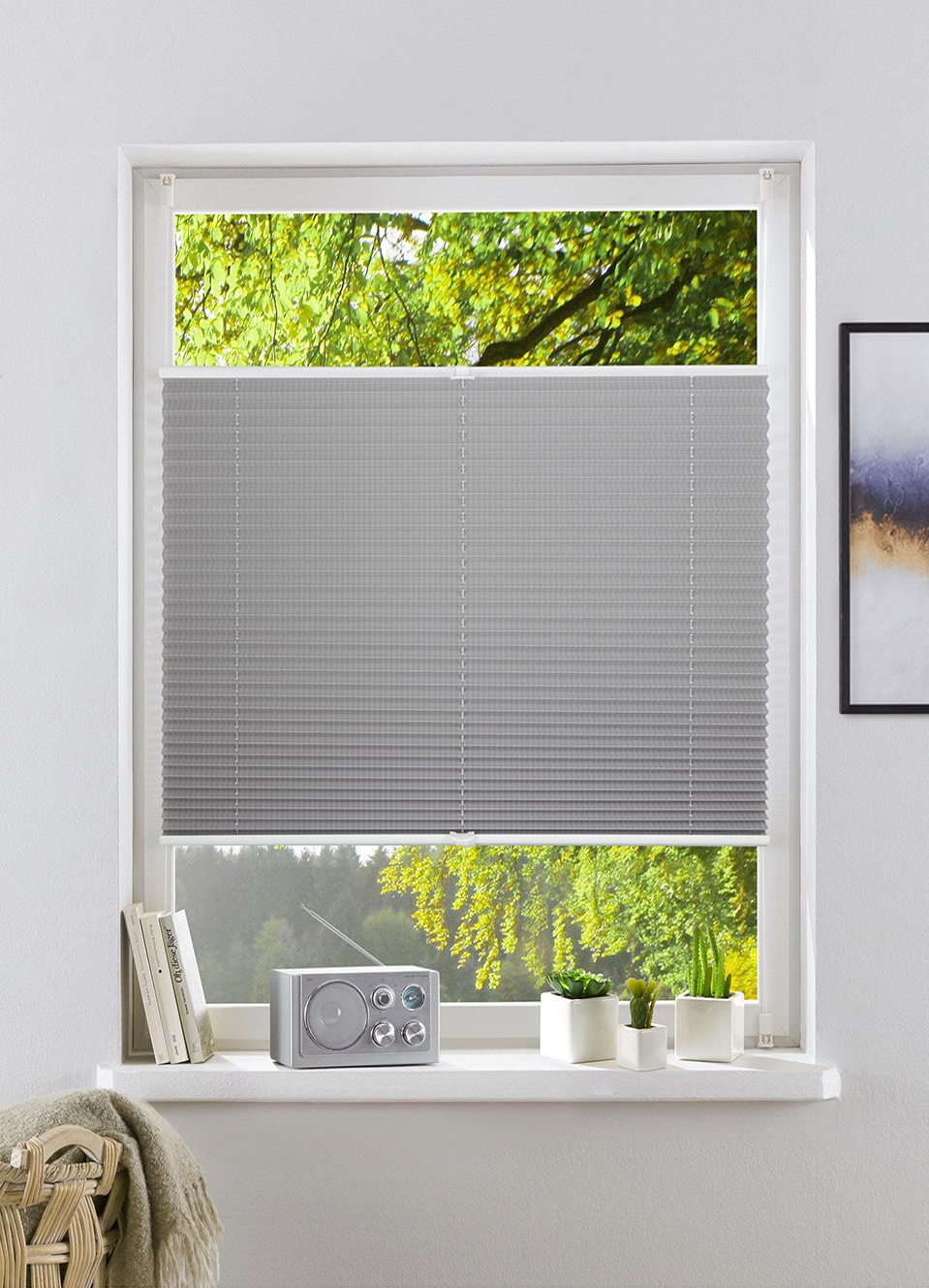 OTTO home Plissee "GELLO" Lichtschutz ohne Bohren verspannt in Streifen-Optik, Klemmfix, im Fixmaß, Sonnenschutz für Fenster & Tür