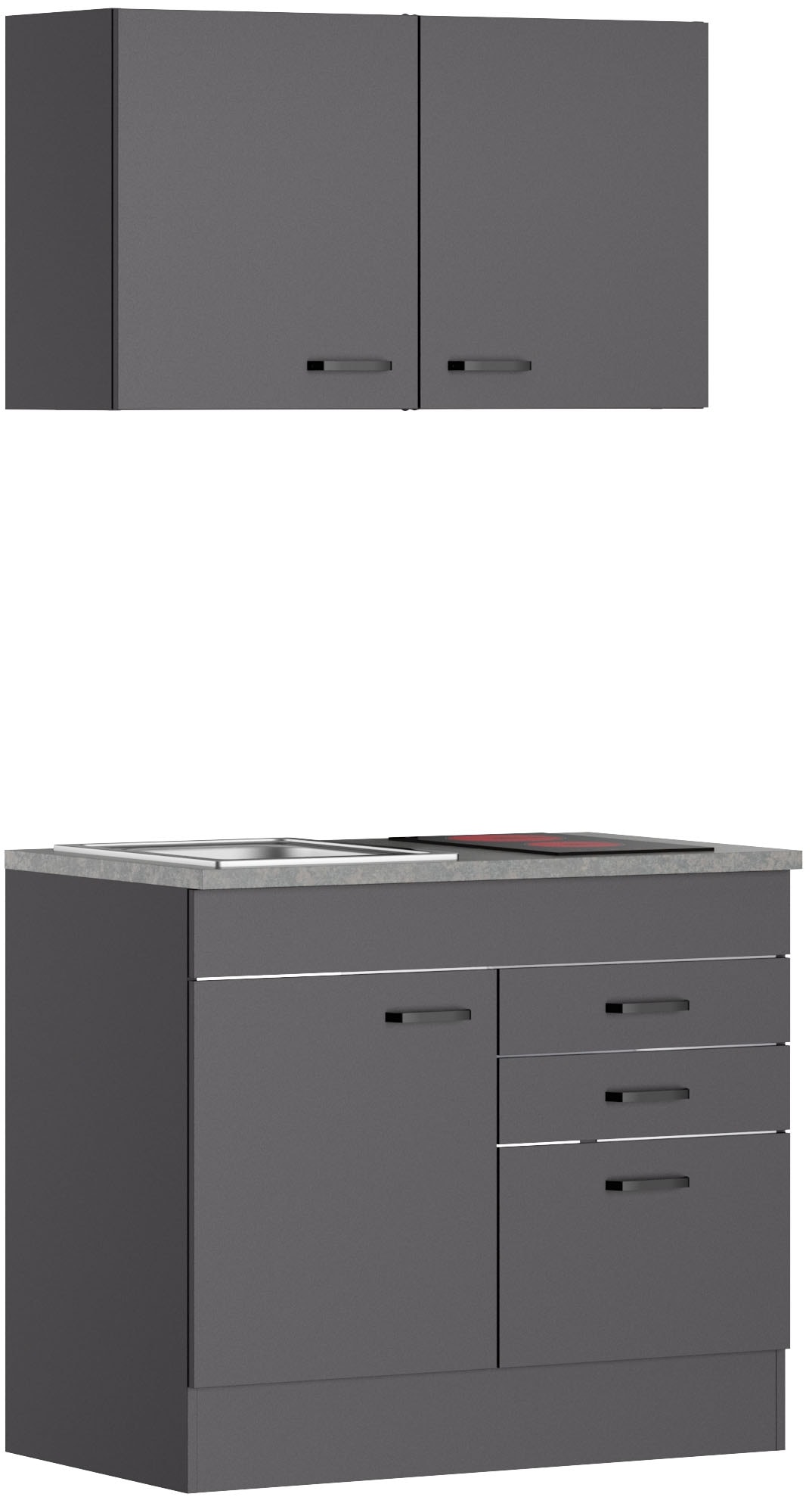 OPTIFIT Pantryküche "OPTImulti" Breite 100 cm, mit 2-Platten-Glaskeramikkochfeld