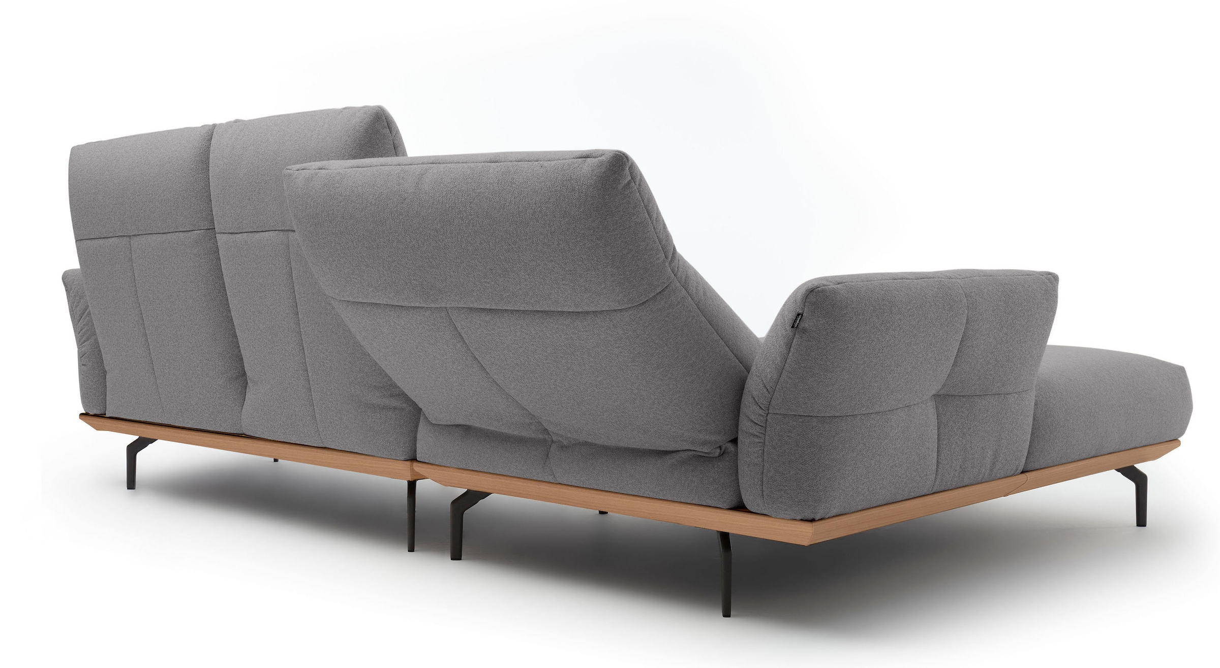 Creation BY ROLF BENZ Ecksofa »CR.460«, Sockel in Eiche, Alugussfüße in umbragrau, Breite 298 cm