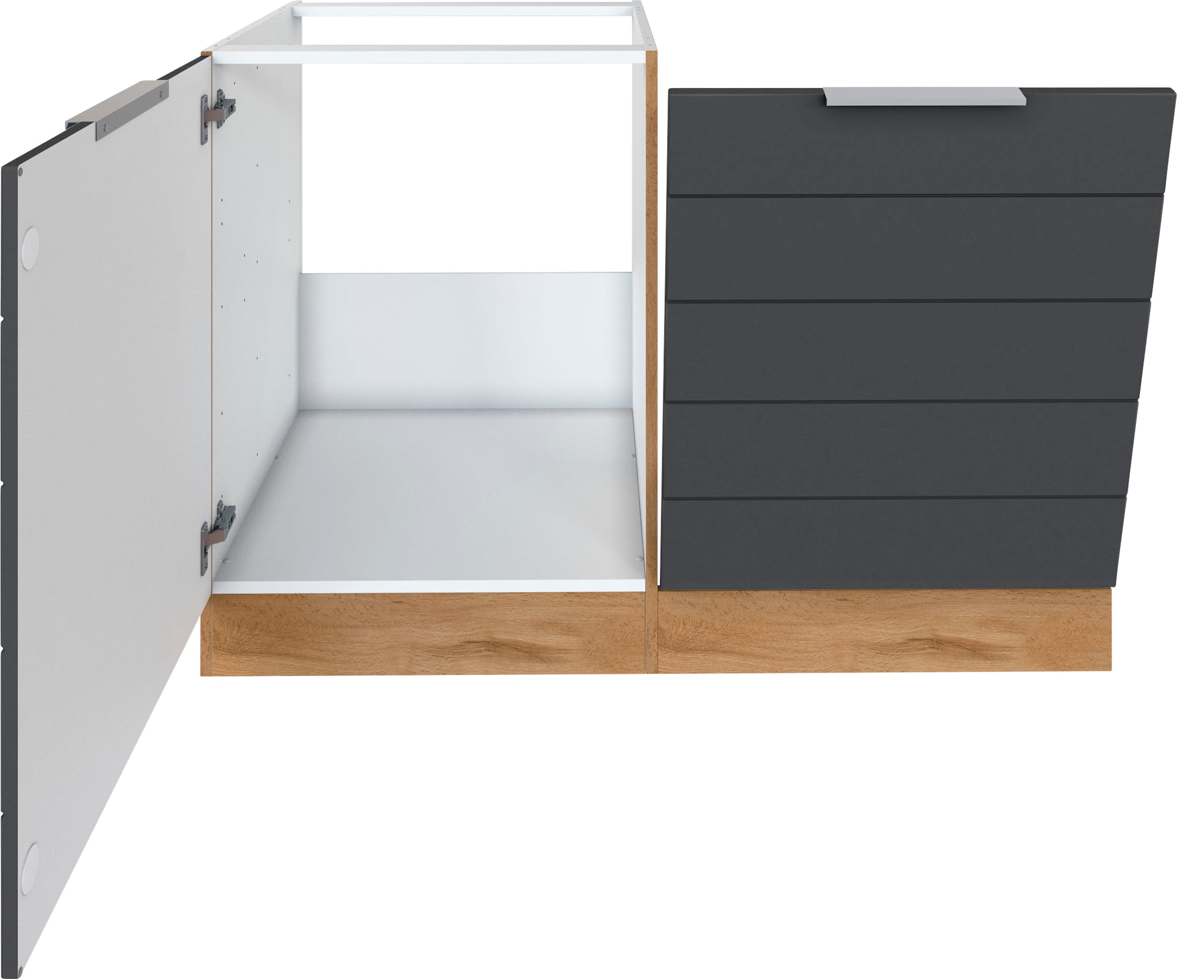 KOCHSTATION Spülenschrank »KS-Luhe«, 120 cm breit, hochwertige MDF-Fronten mit waagerechter Lisene