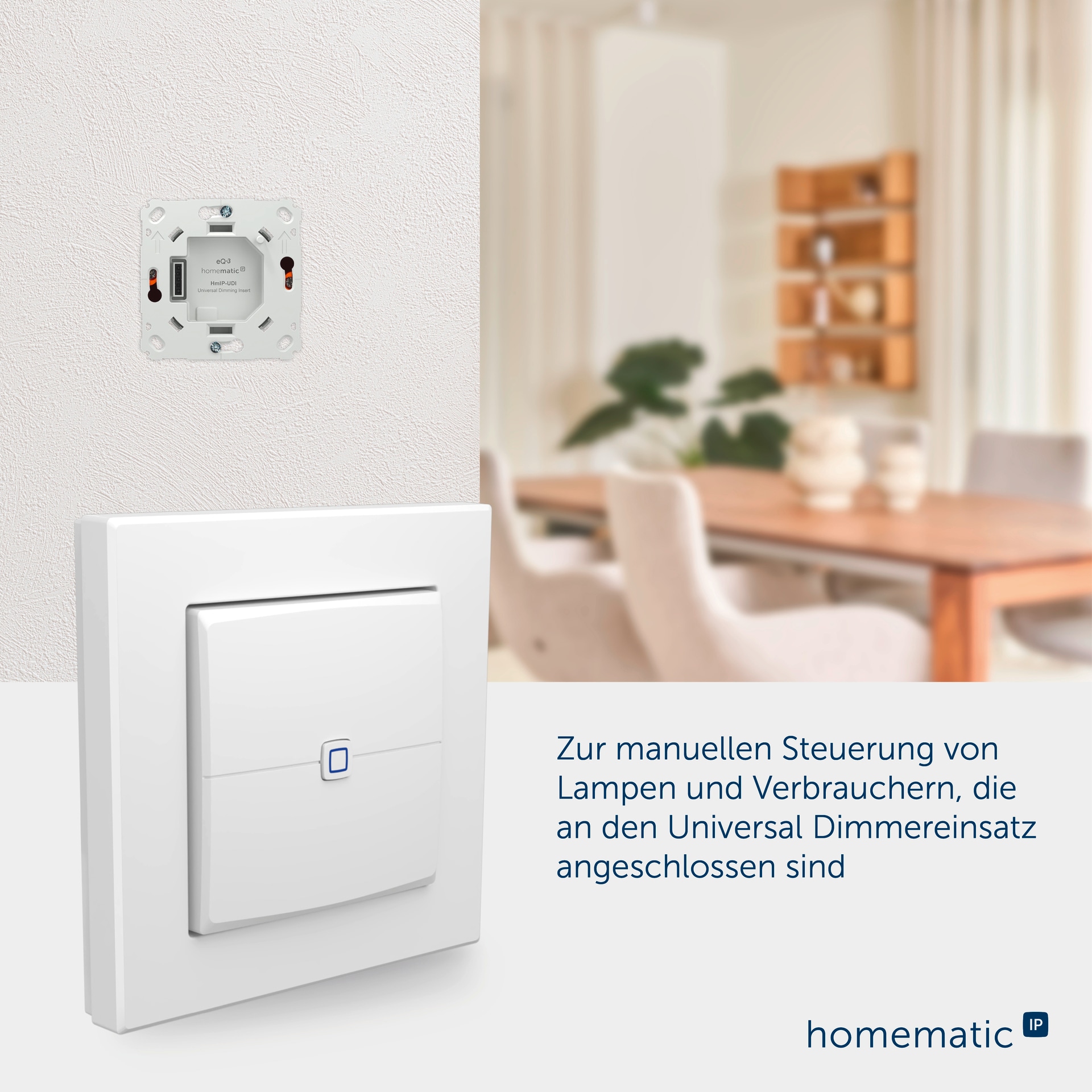 Homematic IP Smart-Home-Zubehör »Universal Dimmeraufsatz – Taster«
