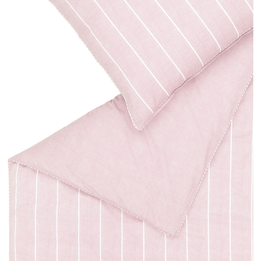 Esprit Bettwäsche »Harp Stripe«, (2 tlg.), in Renforce Qualität, 100% Baumwolle (BCI Better Cotton Initiative), Bett- und Kopfkissenbezug mit Reißverschluss, Winter- und Sommerbettwäsche