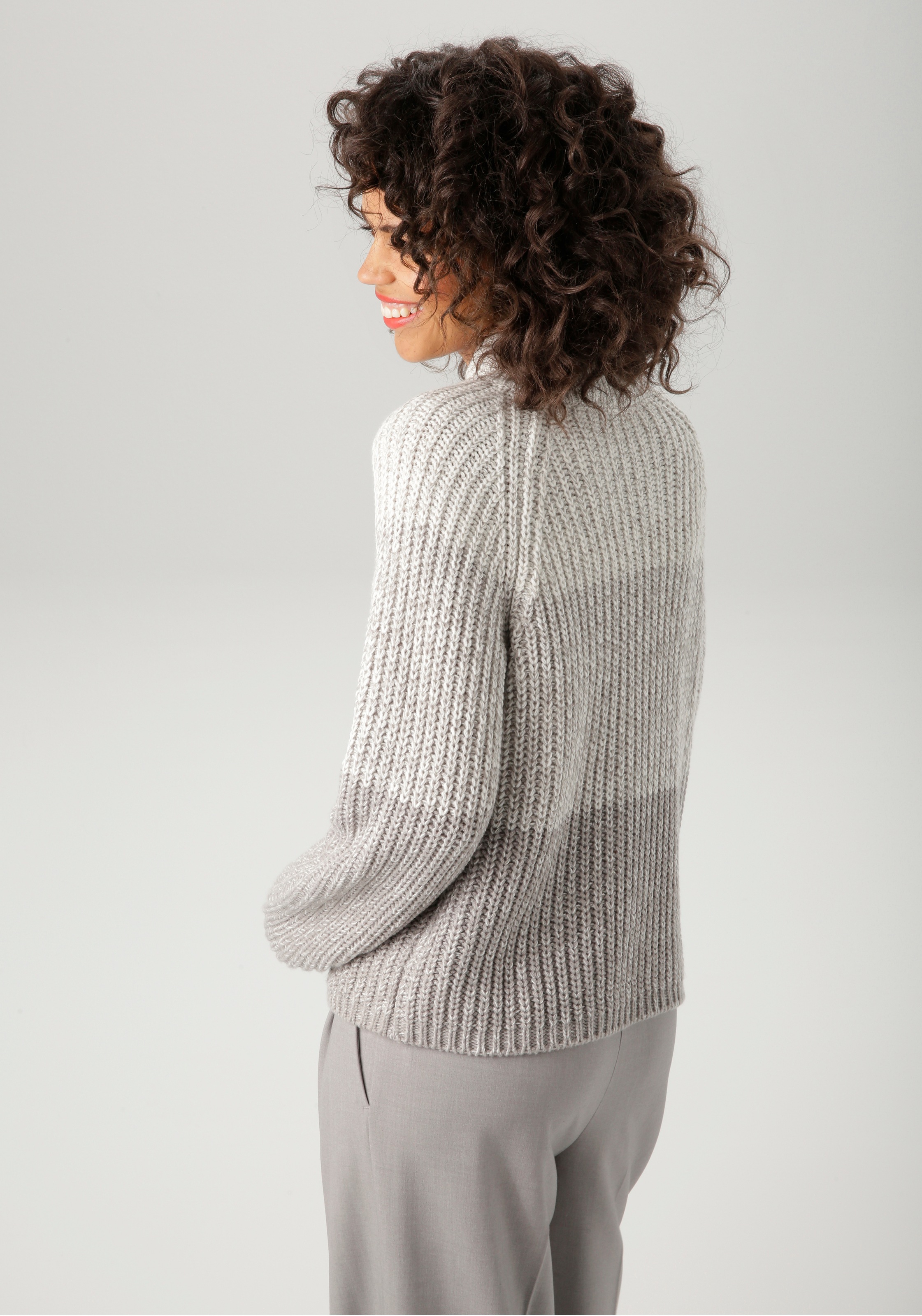 Aniston CASUAL Strickpullover, im melangefarbenen Color-Blocking - NEUE KOLLEKTION