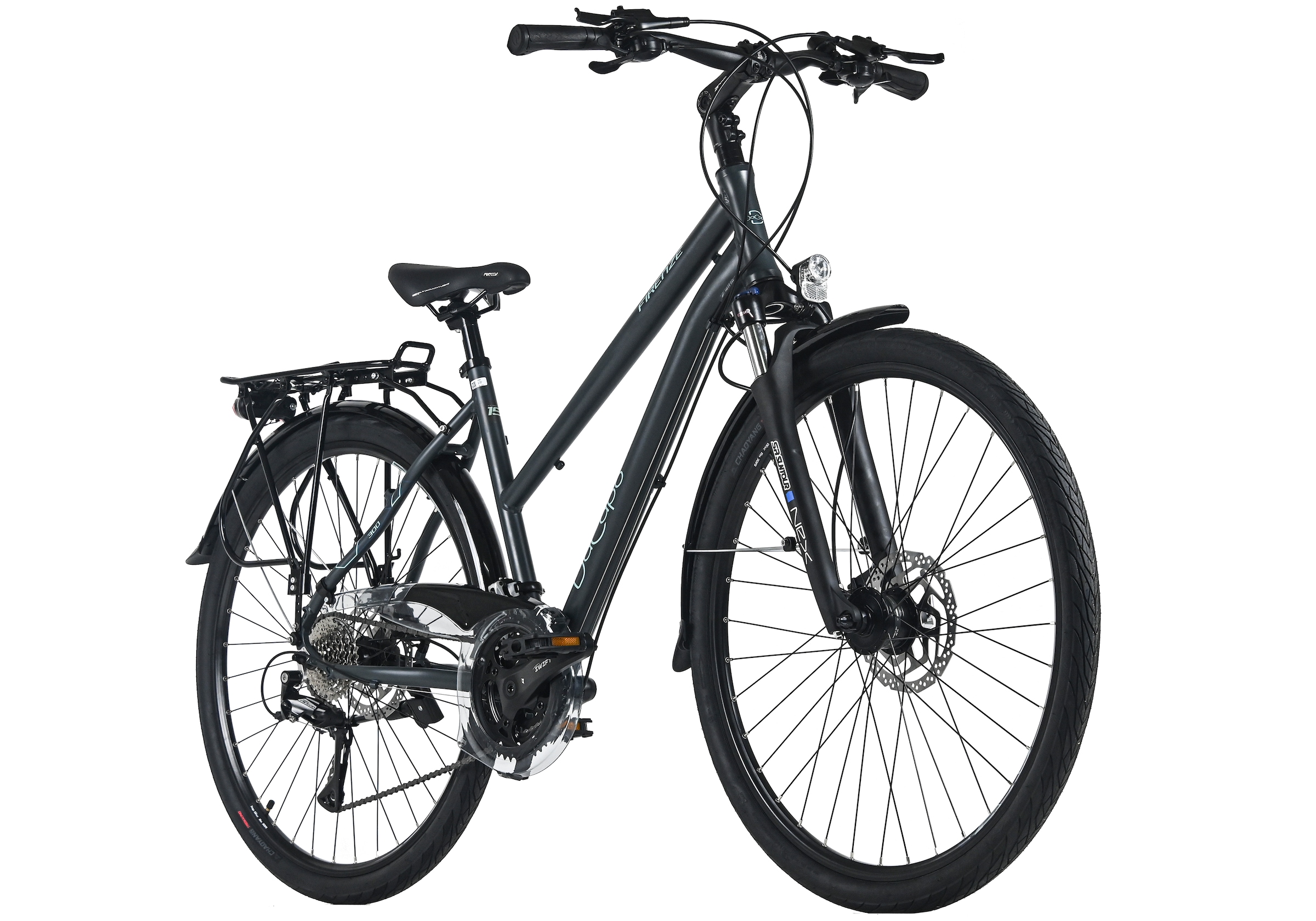 Dacapo Trekkingrad »Firenze 300 Anthrazit 24 Gänge RH 48 cm« 24 Gang Shimano Acera Schaltwerk Kettenschaltung