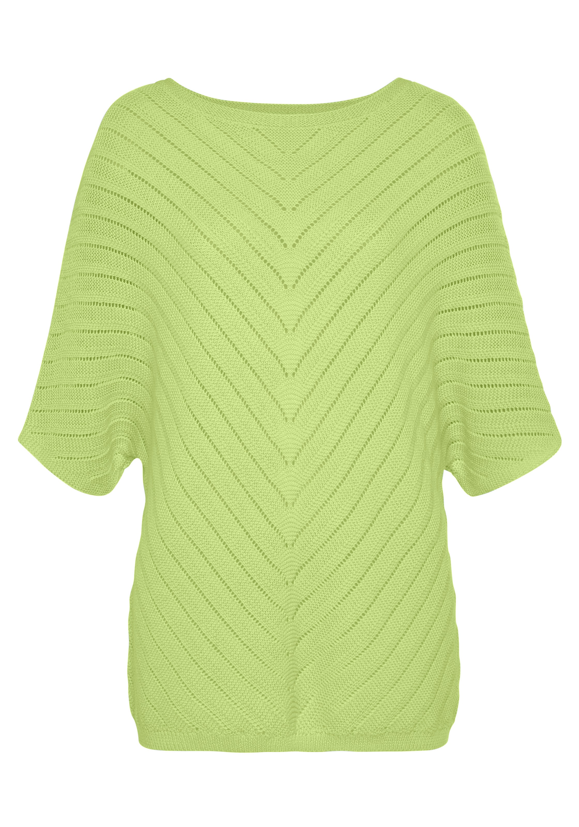 LASCANA Ajourpullover, mit kurzen Ärmeln, lockerer Strickpullover aus Baumw günstig online kaufen
