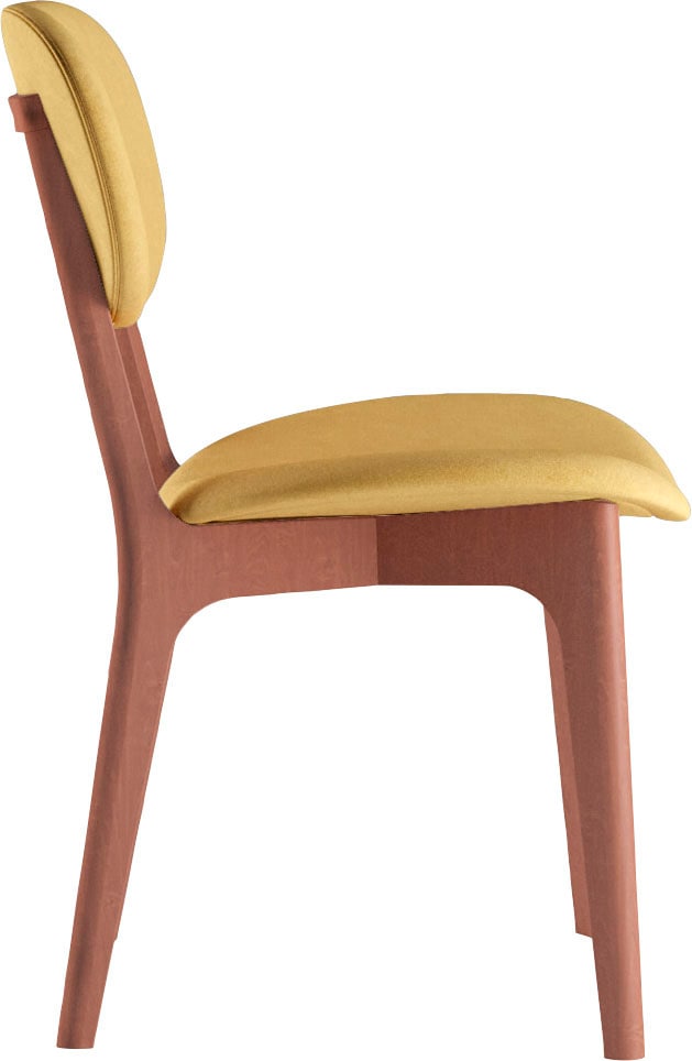 INOSIGN Stuhl »COZY Made in Italy«, (Set), 2 St., Microfaser, Gestell in Buche, Kirsch- oder Nussbaum, Massivholz, Design Stuhl