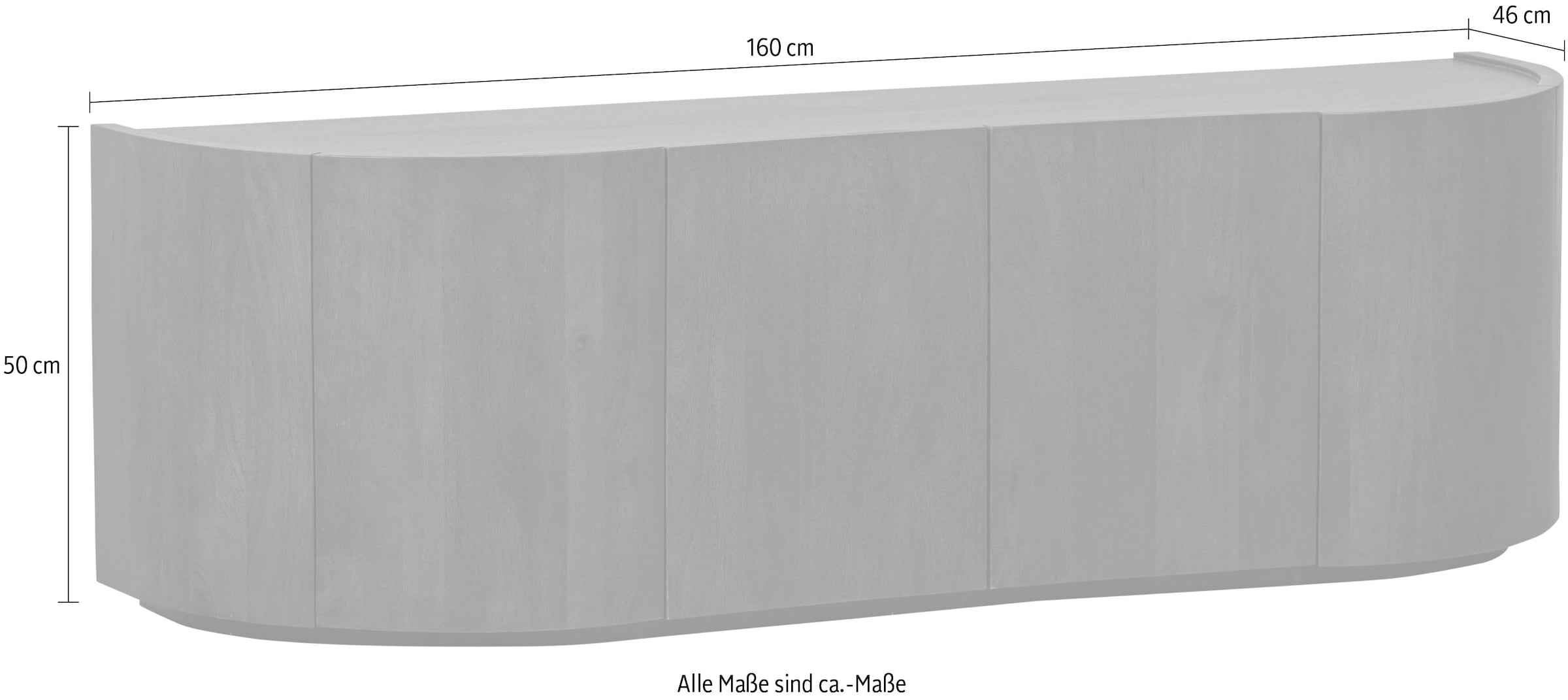 WOOOD Sideboard »Sense«, Kommode aus Mangoholz, Breite 160 cm