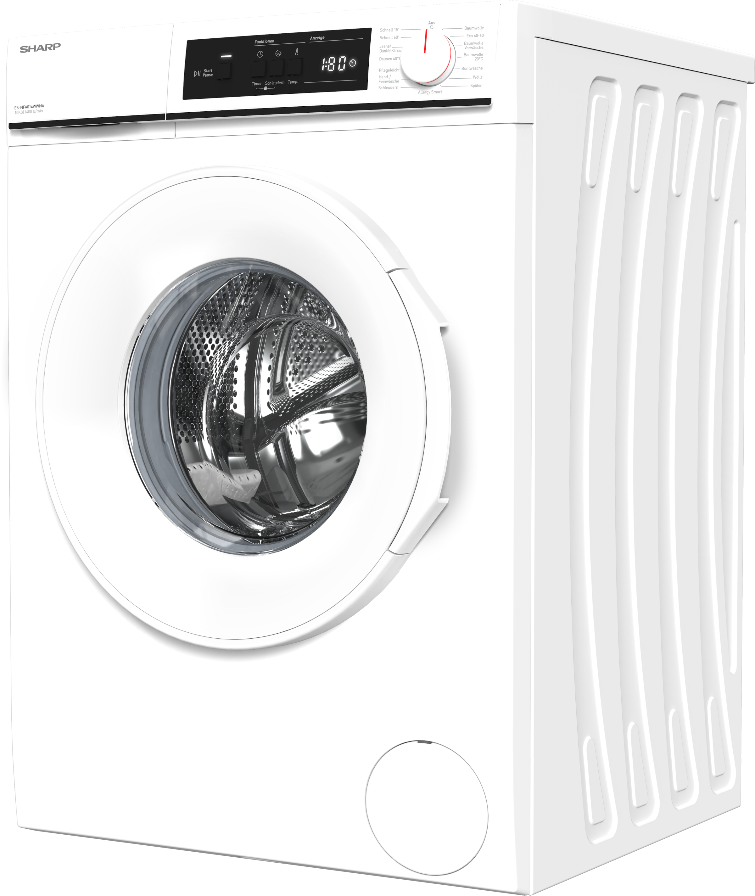 Sharp Waschmaschine Budget PROMO »ES-NFA014WWNA-DE«, 10 kg, 1400 U/min, 10kg / A / AquaStop /White