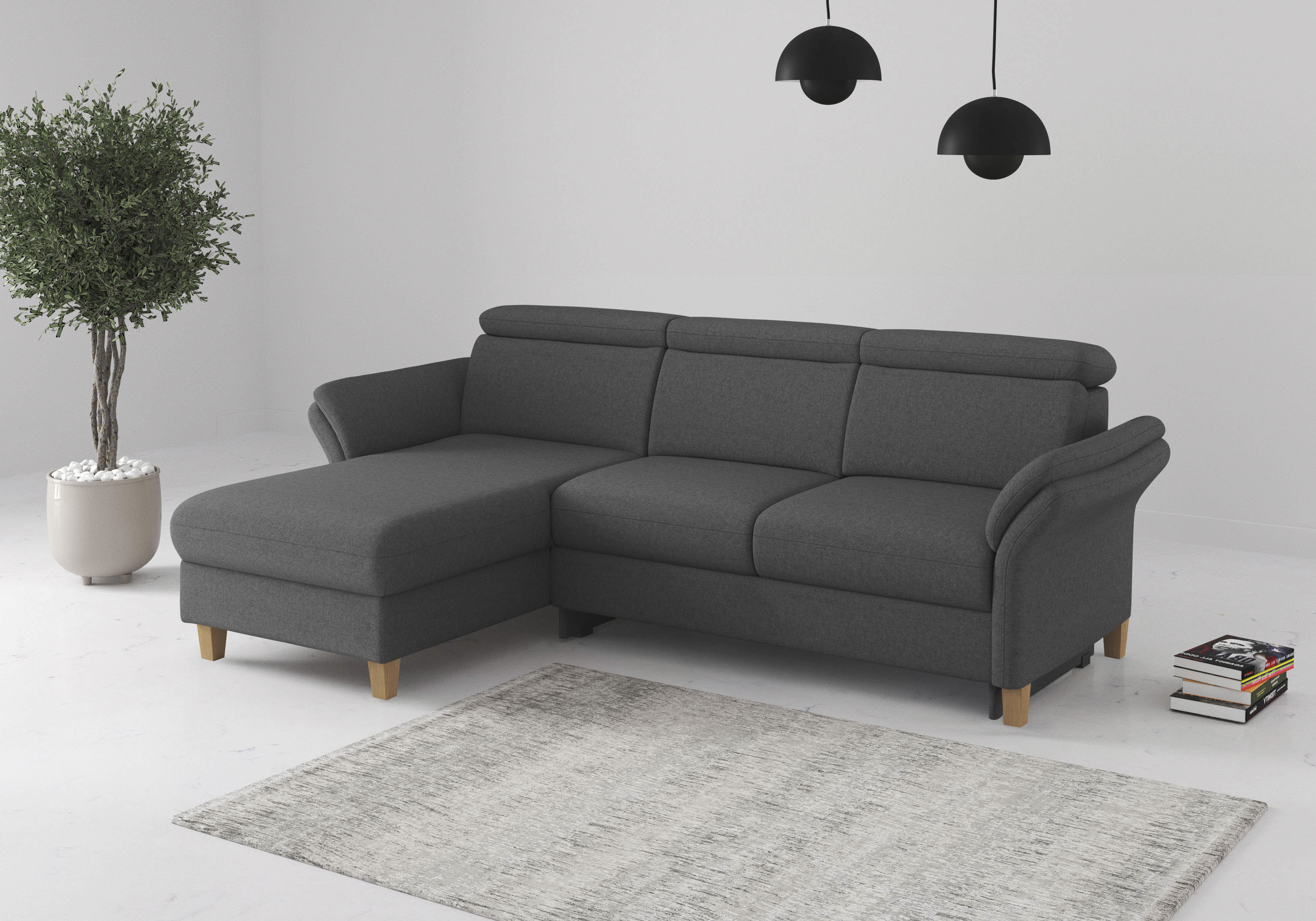 OTTO home Ecksofa "Glendale, L-Form" inkl. Kopfteilverstellung, wahlweise mit Vorziehsitz und Bettkasten