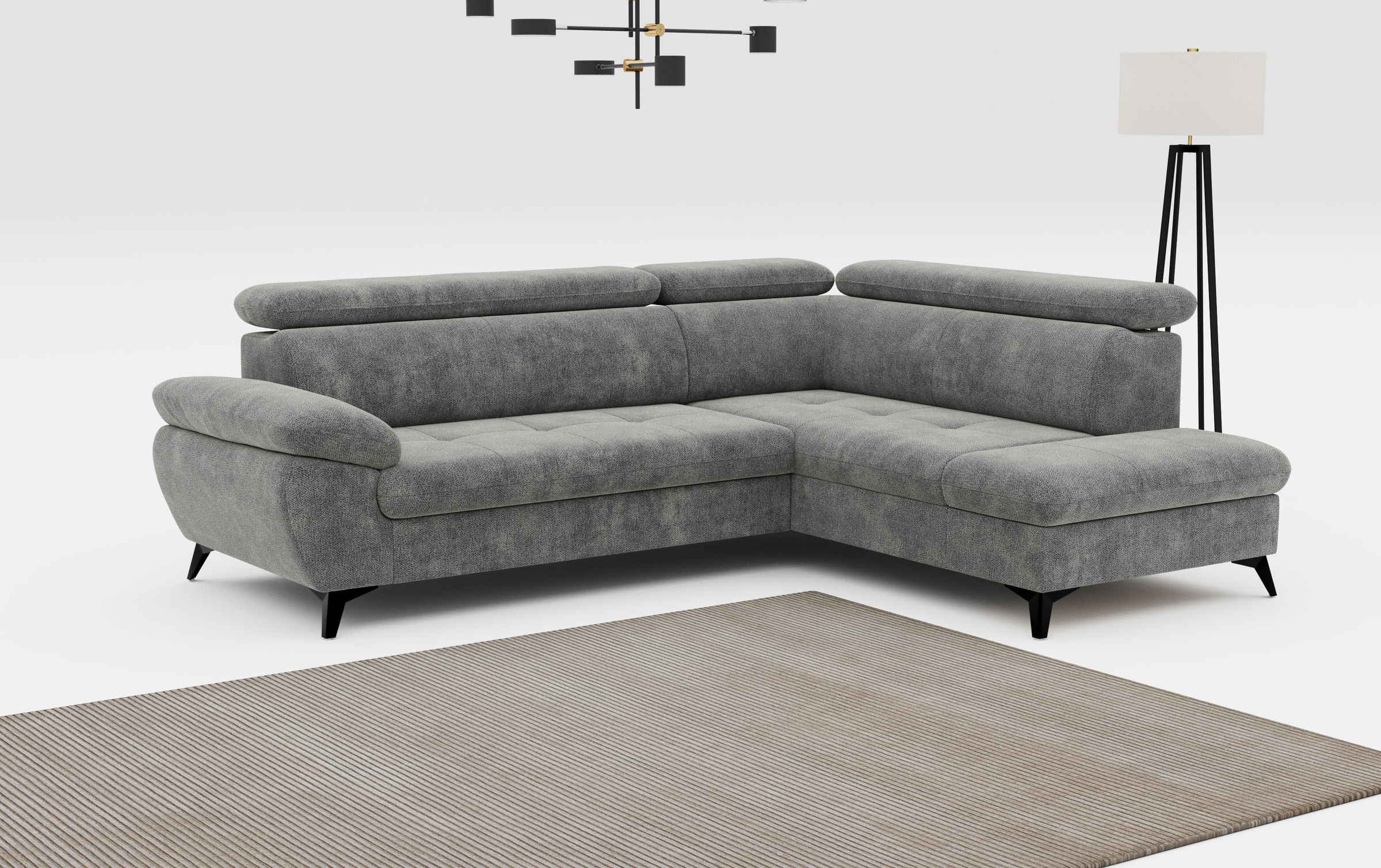 COTTA Ecksofa "Hudson L-Form, B: 256 cm" mit Kopfteilverstellung, optional günstig online kaufen