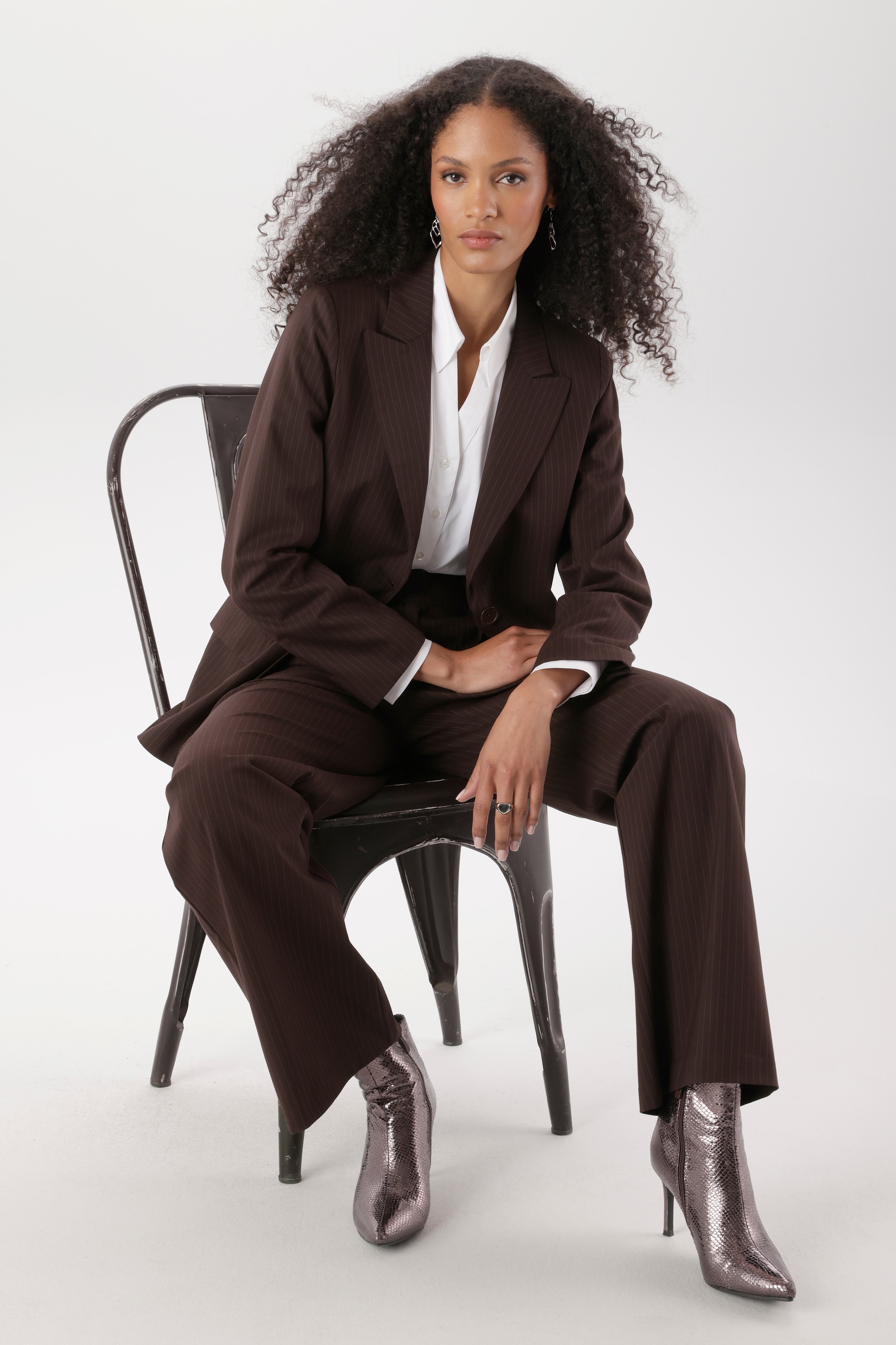 Aniston SELECTED Longblazer mit feinen, eleganten Nadelstreifen - NEUE KOLLEKTION
