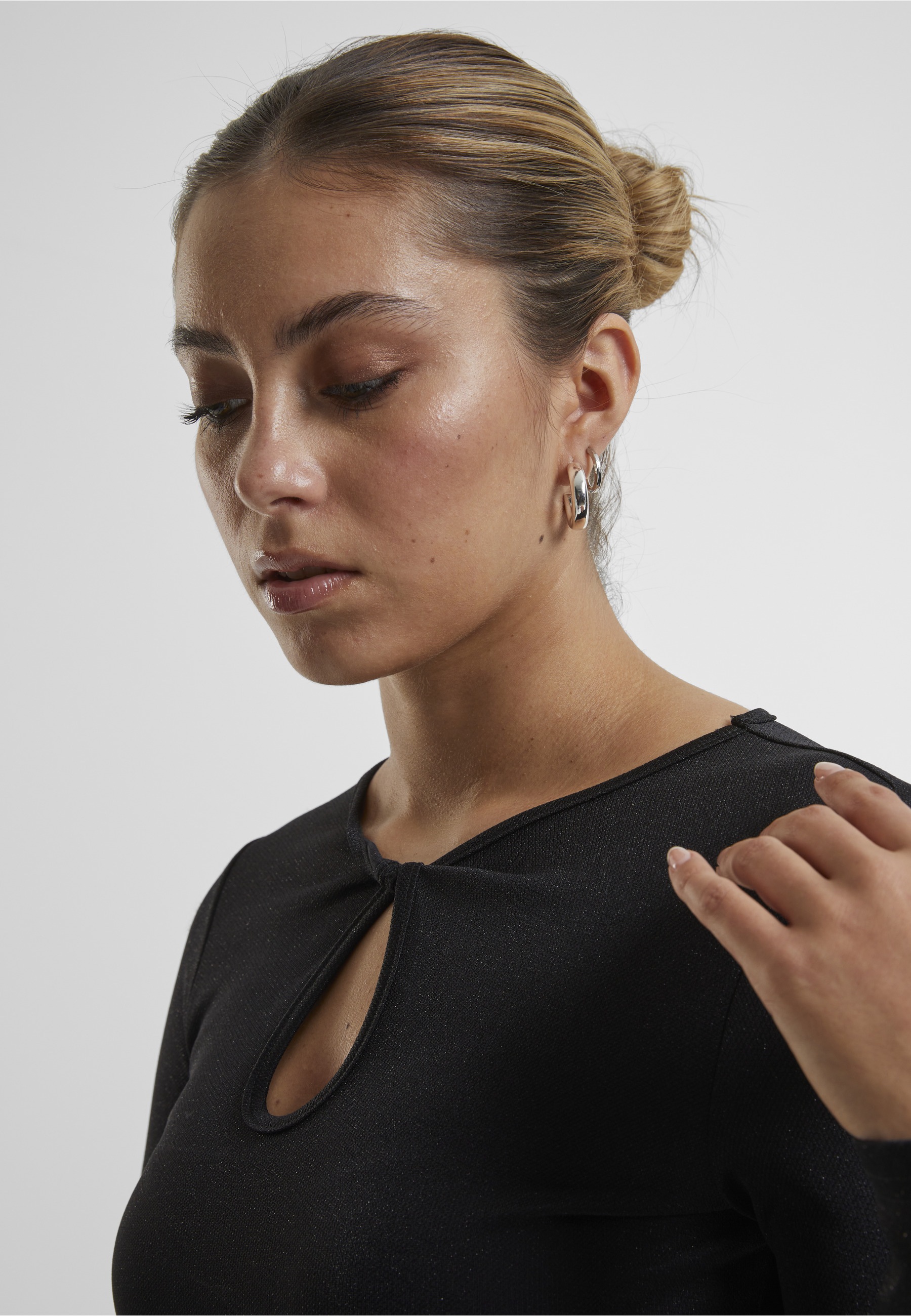 URBAN CLASSICS Shirtkleid »Urban Classics Ladies Glitter Longsleeve Dress« 1 Stk. tlg.