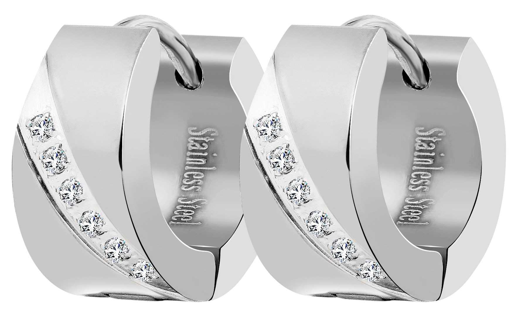 Adelia´s Klappcreolen "Damen Ohrringe – Klappcreole aus Edelstahl mit Stras günstig online kaufen