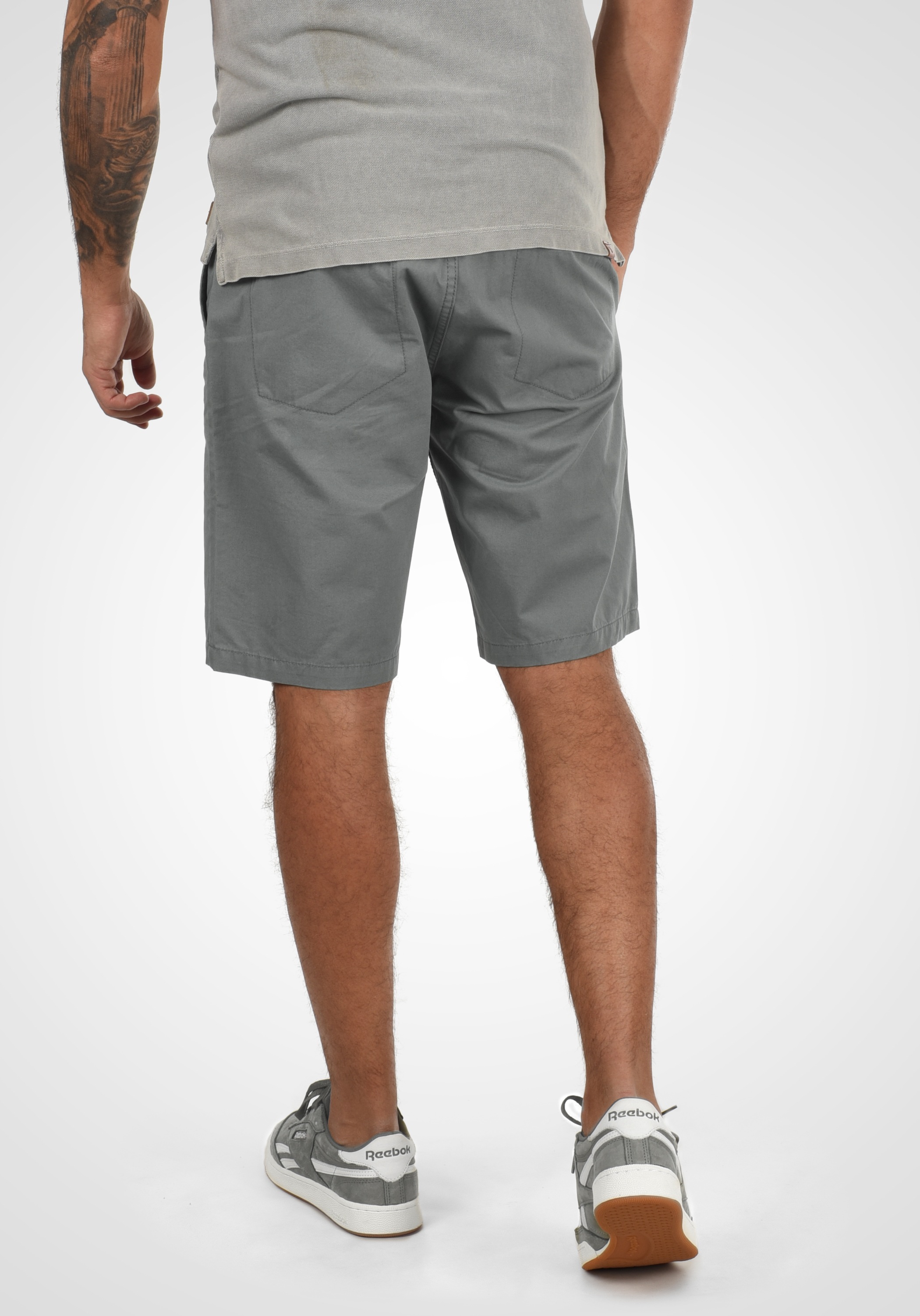 Chinoshorts BLEND "BHRagna", Herren, Gr. XXL, US-Größen, aluminium, Web, 100% Baumwolle, unifarben, regular fit kurz, Hosen Chinoshorts, Chino Shorts mit Gürtel 6
