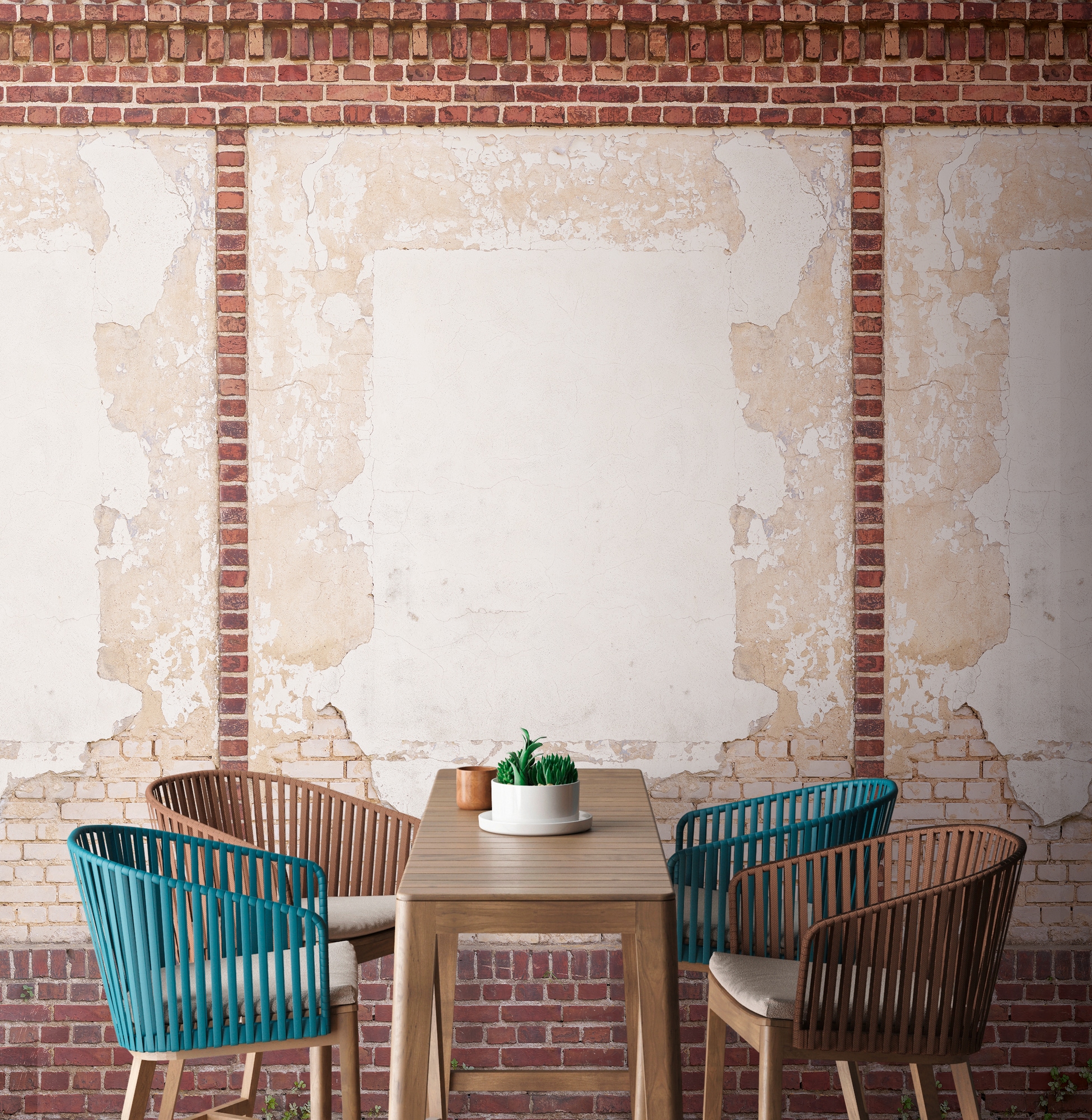 living walls Fototapete "Fototapete Steinoptik" gemustert matt neutral glatt Steinwand Betonwand Stein-Tapete Loft Industrial Tapeten Wohnzimmer