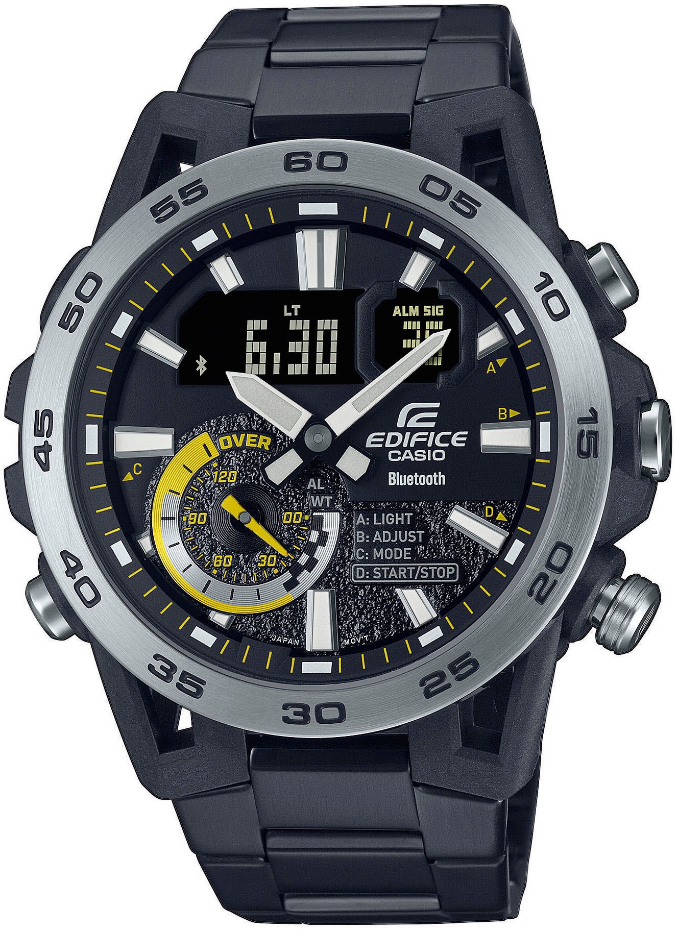 CASIO EDIFICE Smartwatch »ECB-40DC-1AEF«, (Armbanduhr, Herrenuhr, Bluetooth, Stoppfunktion, Weltzeit, digital)