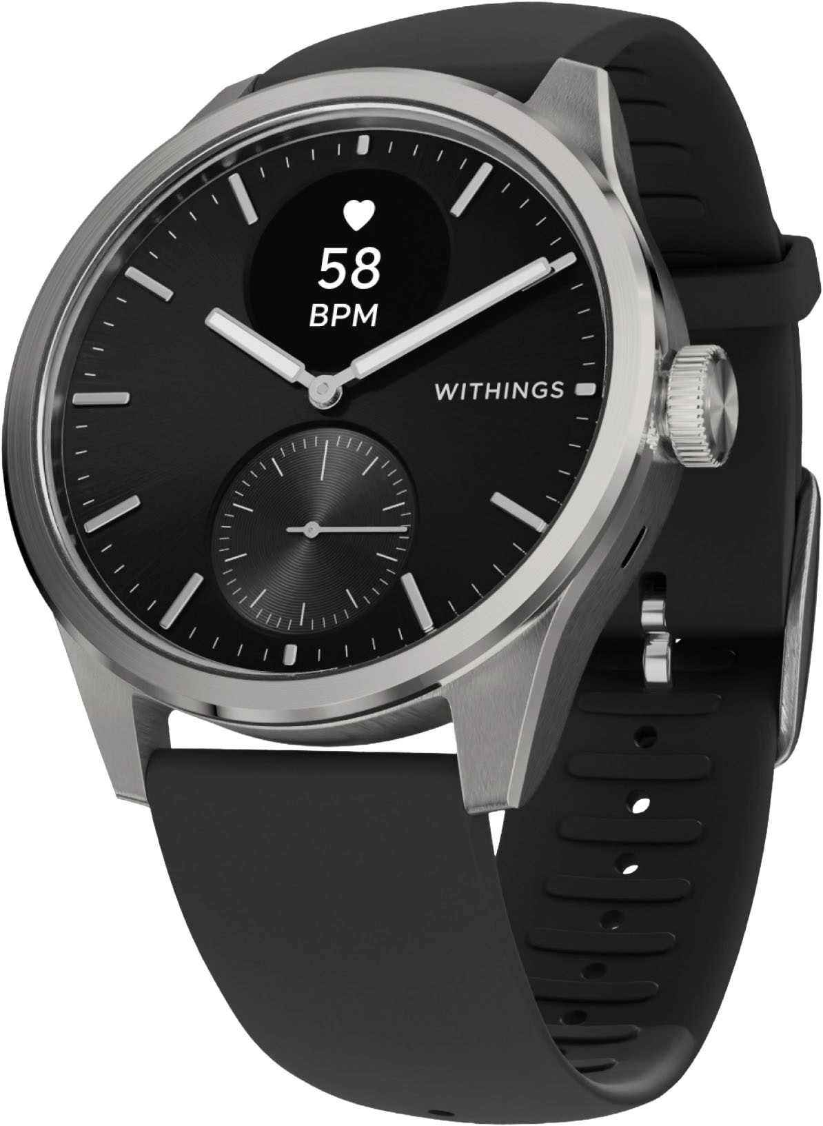 WITHINGS Smartwatch "ScanWatch 2 42mm, hybrid, Akku bis 35 Tage, 50 M Wasserdicht", schwarz, Smartwatches, Aktivitätstracking, Schlafüberwachung,