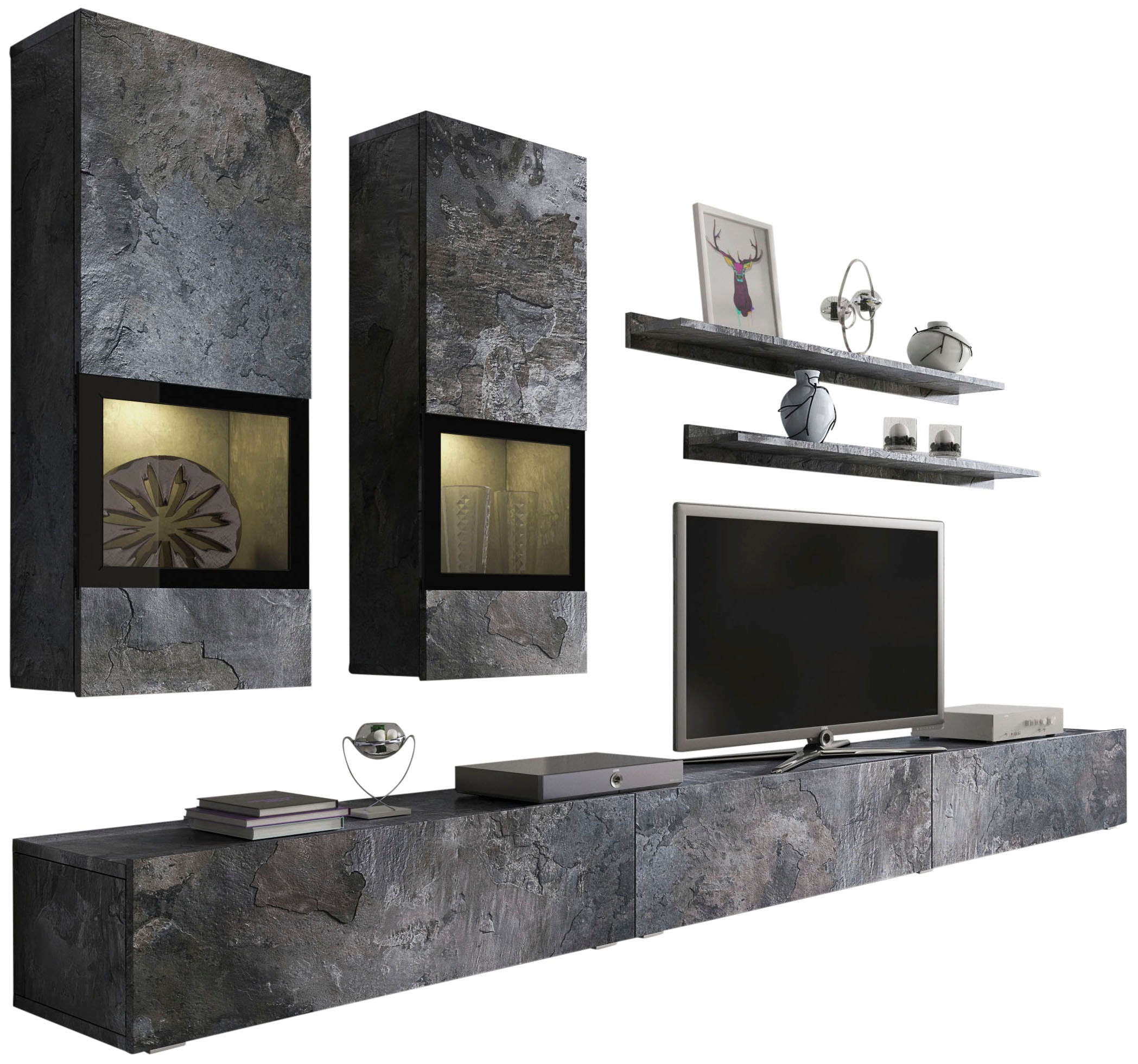 INOSIGN Wohnwand "Baros" Set, 6 Stk. tlg. günstig online kaufen