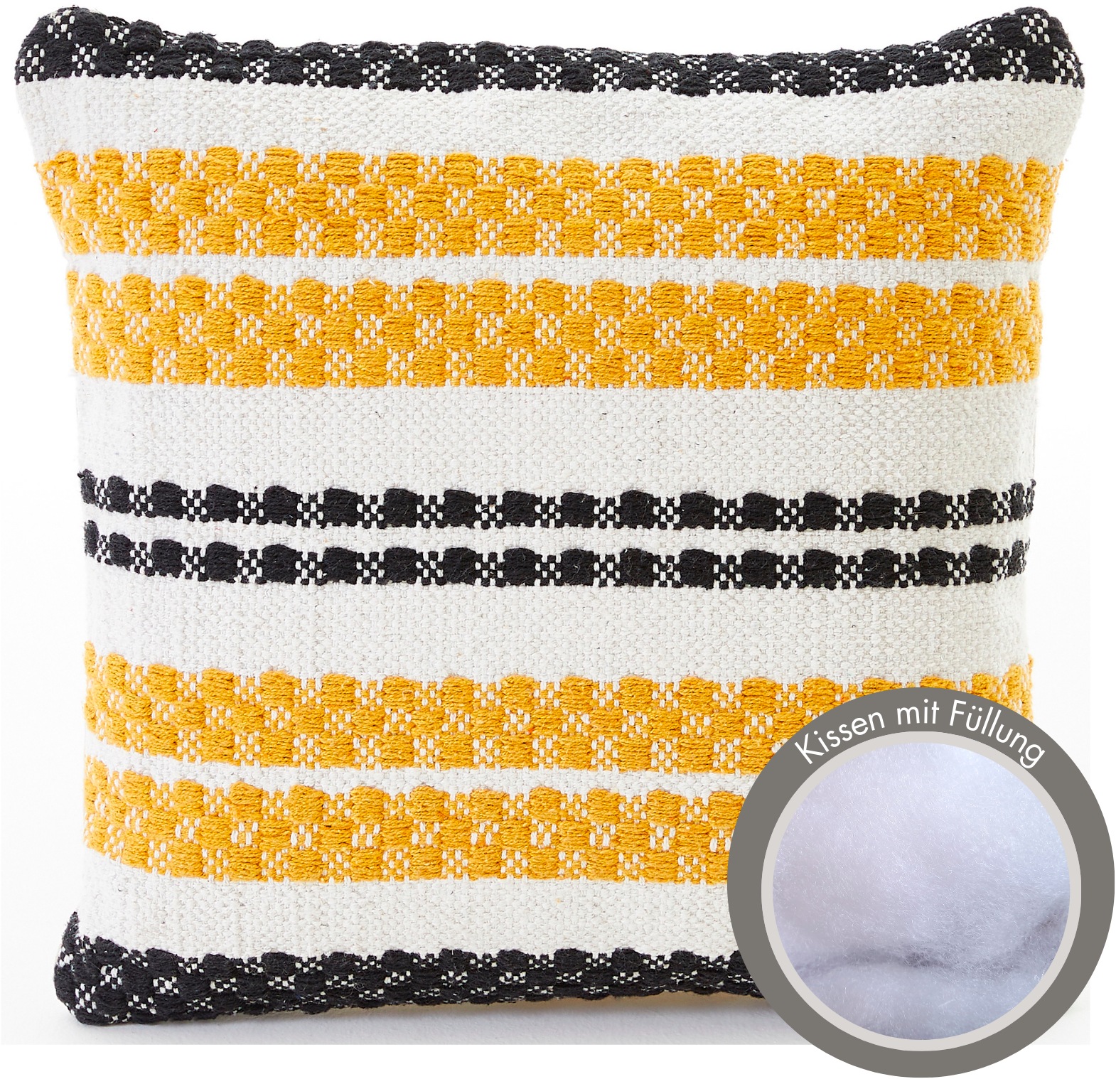 Andiamo Malena Coussin Noir Blanc Or 45x45cm 3