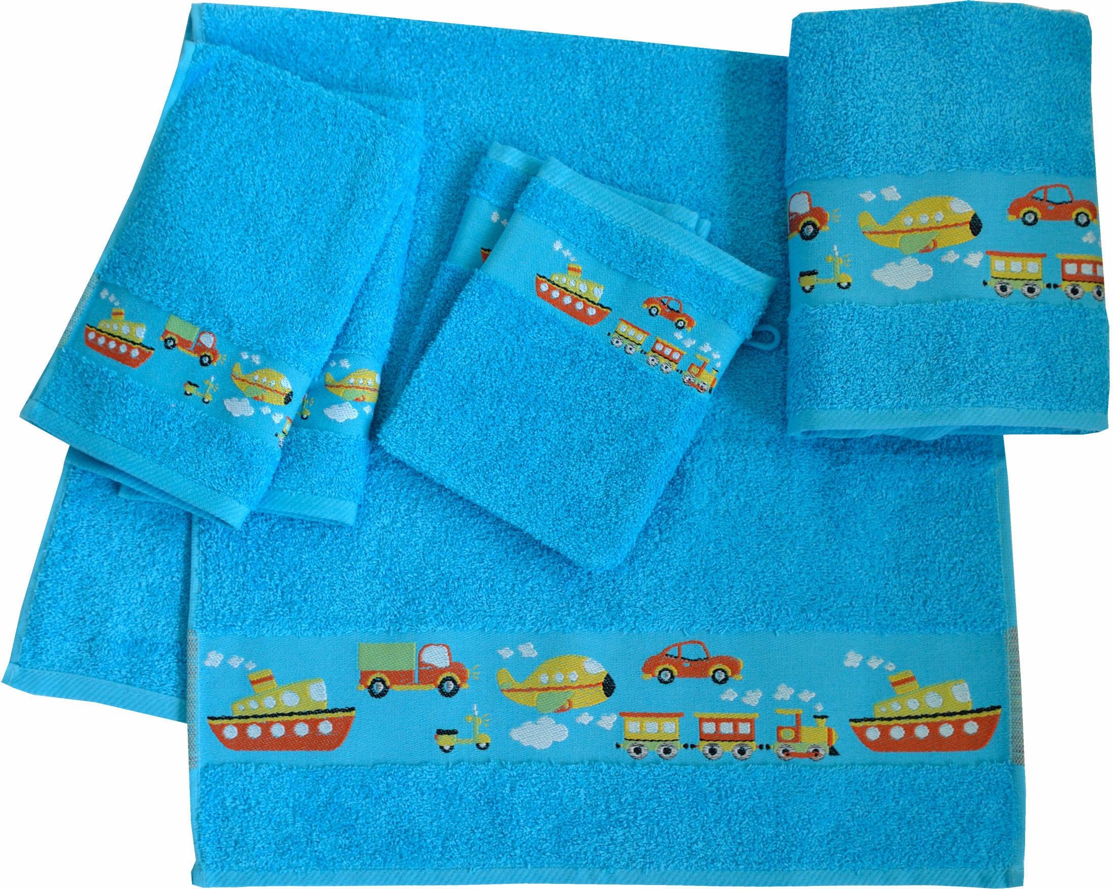 Dyckhoff Handtuch Set "Auto" Set 6 Stk. Walkfrottee Auto Motiven; 2 Handtüc günstig online kaufen