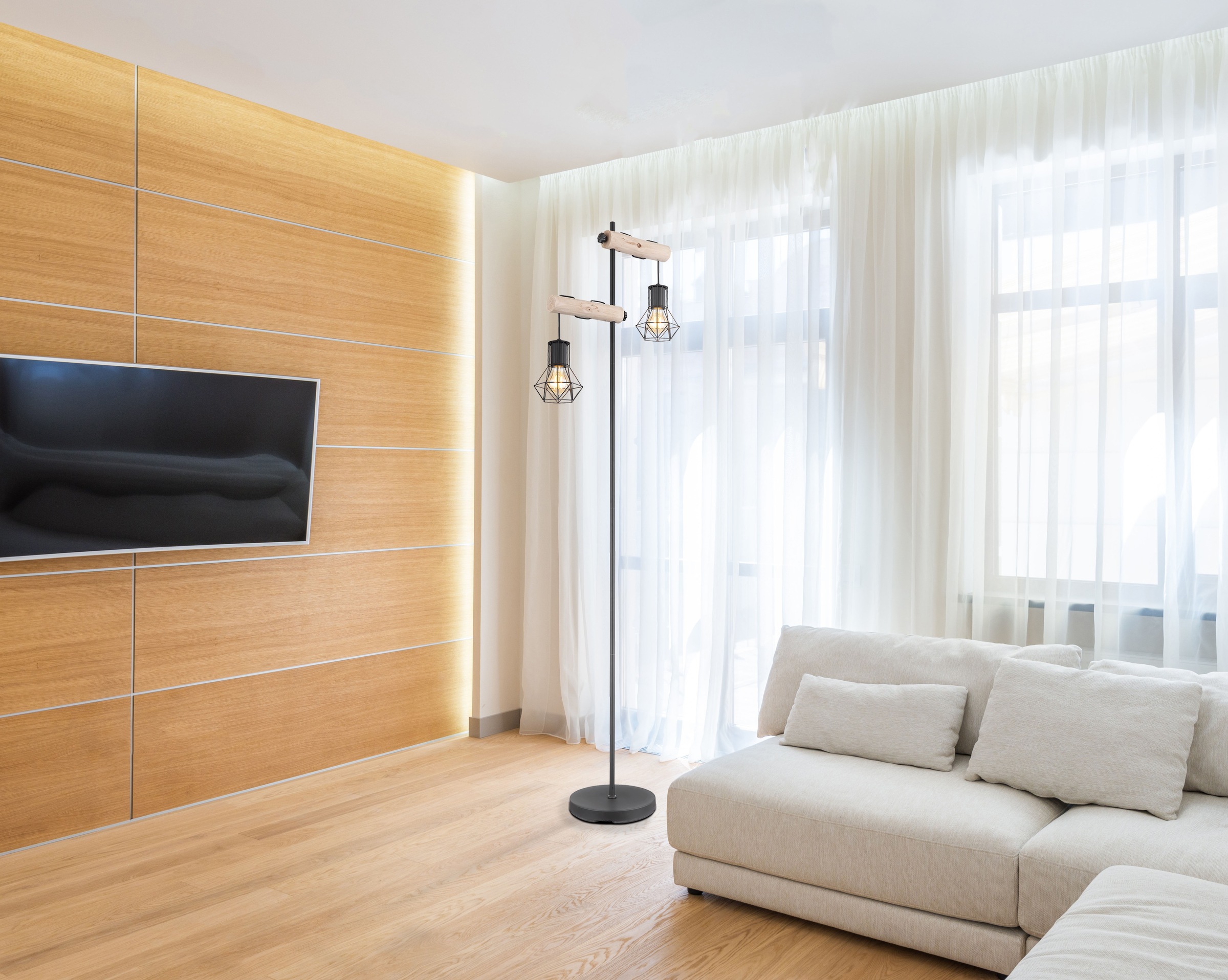 GLOBO LIGHTING Stehlampe »PRISKA«, Leuchtmittel E27 | ohne Leuchtmittel, Stehleuchte/Wohnzimmer/Schlafzimmer/Flur