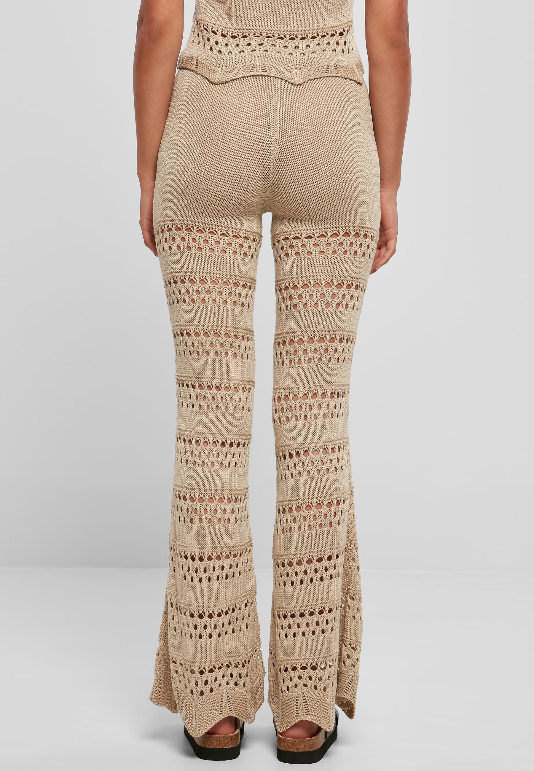 URBAN CLASSICS Leggings »Urban Classics Damen Ladies Flared Crochet Knit Leggings«, (1 tlg.)