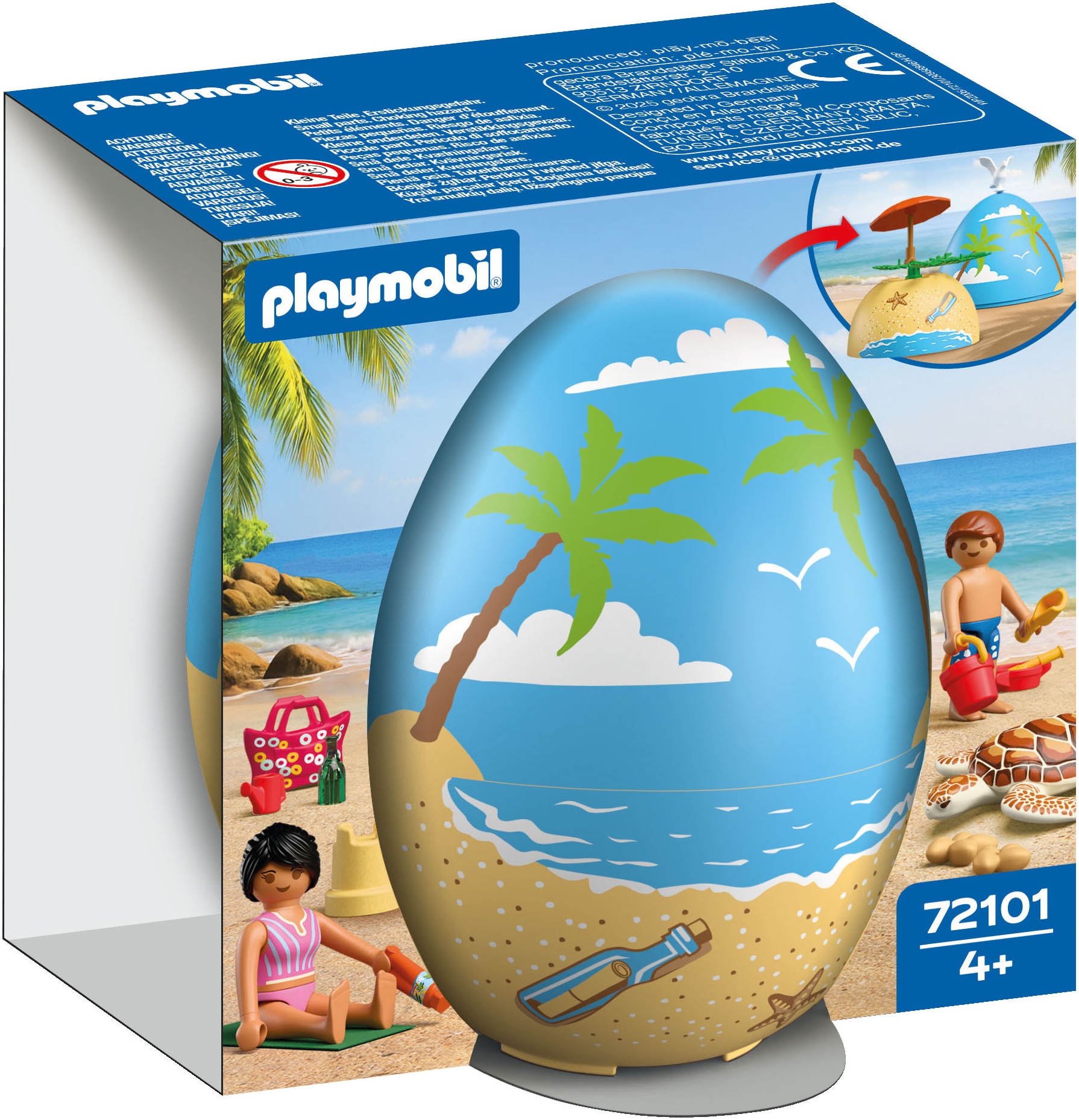 Playmobil® Konstruktions-Spielset »Spiel-Ei: Strandurlaub (72101), My Life«