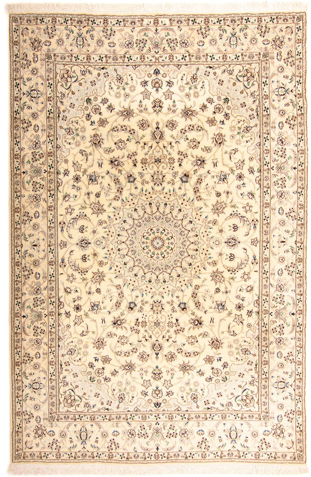 morgenland Orientteppich »Perser - Nain - Royal - 323 x 212 cm - beige«, rechteckig, Wohnzimmer, Handgeknüpft, Einzelstück mit Zertifikat