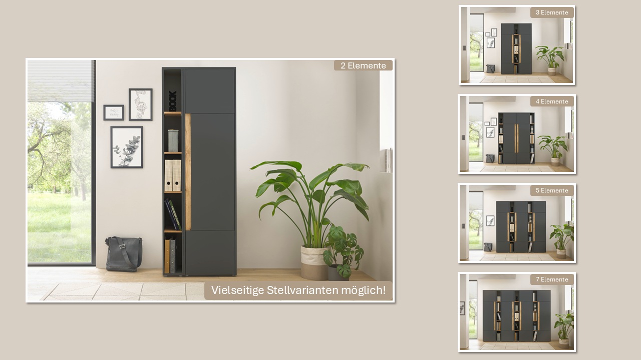 Thumbnail - Home affaire Büromöbel-Set "CiTY/GiRON" Set, 3 Stk. tlg.