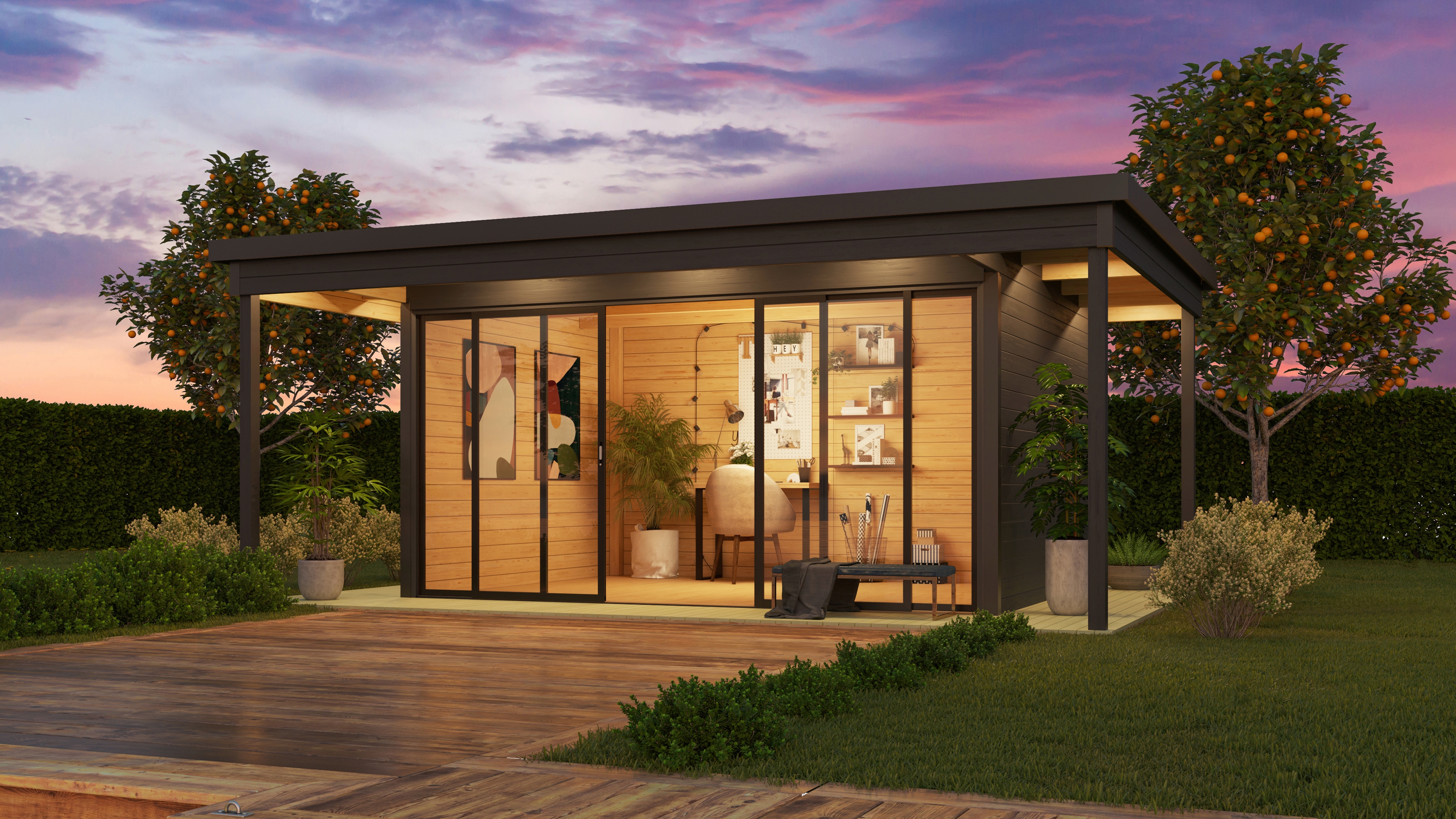 LASITA MAJA Gartenhaus "DOMEO 4 LOGGIA" in verschiedenen Farben