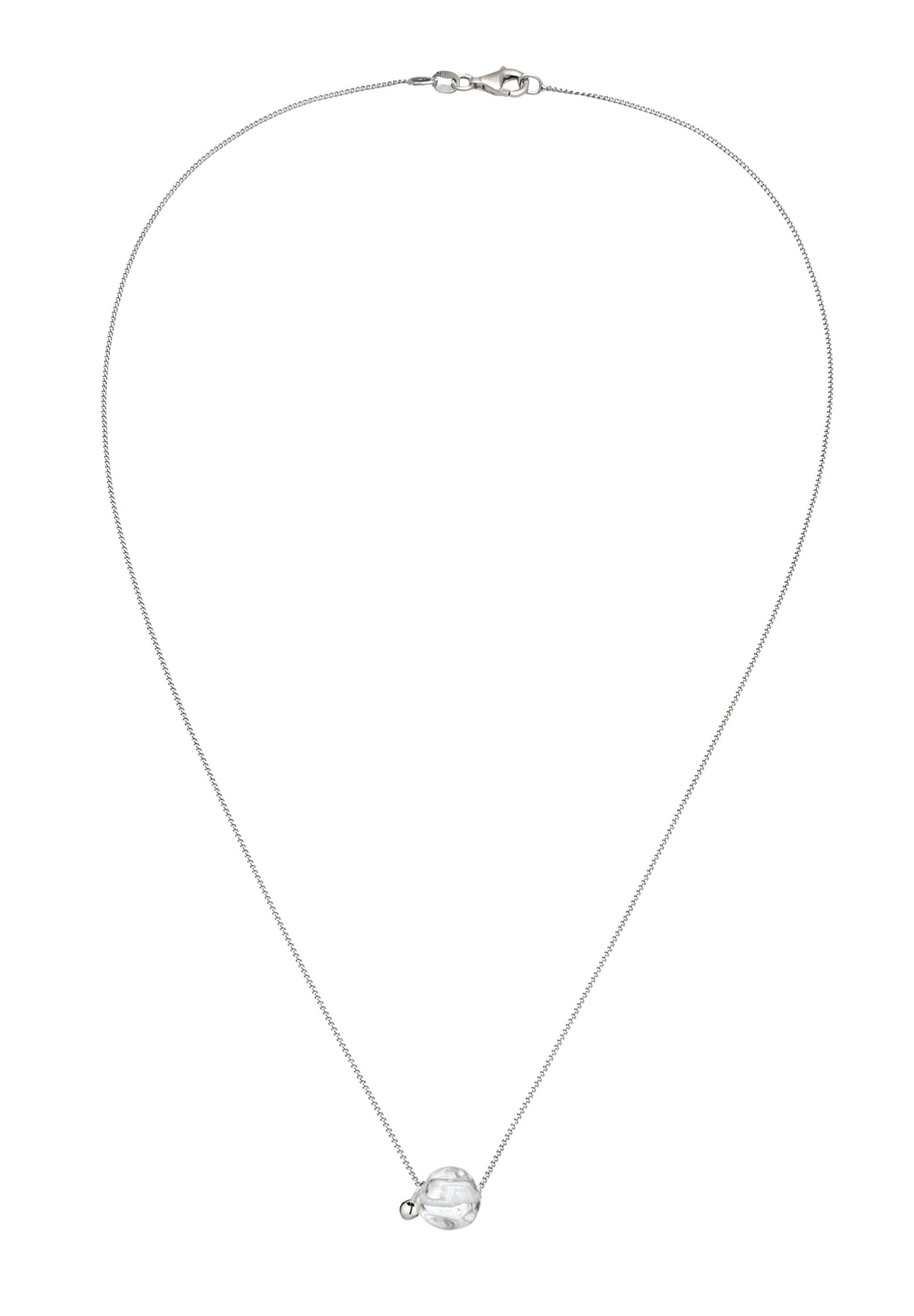 Elli Silberkette »Halskette Rock Crystal Rund Transparent 925 Sterling Silber«