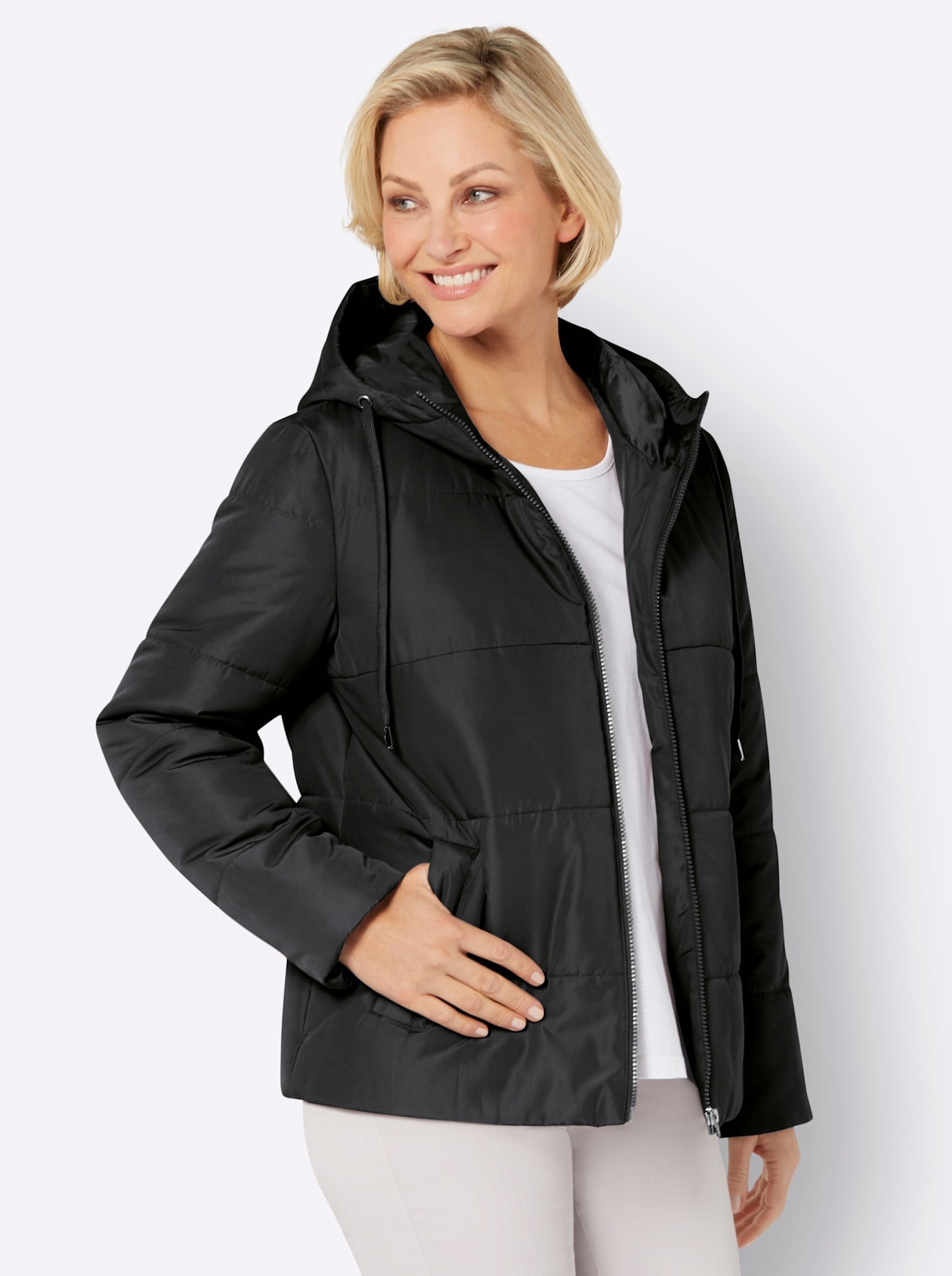 Classic Basics Steppjacke, mit Kapuze