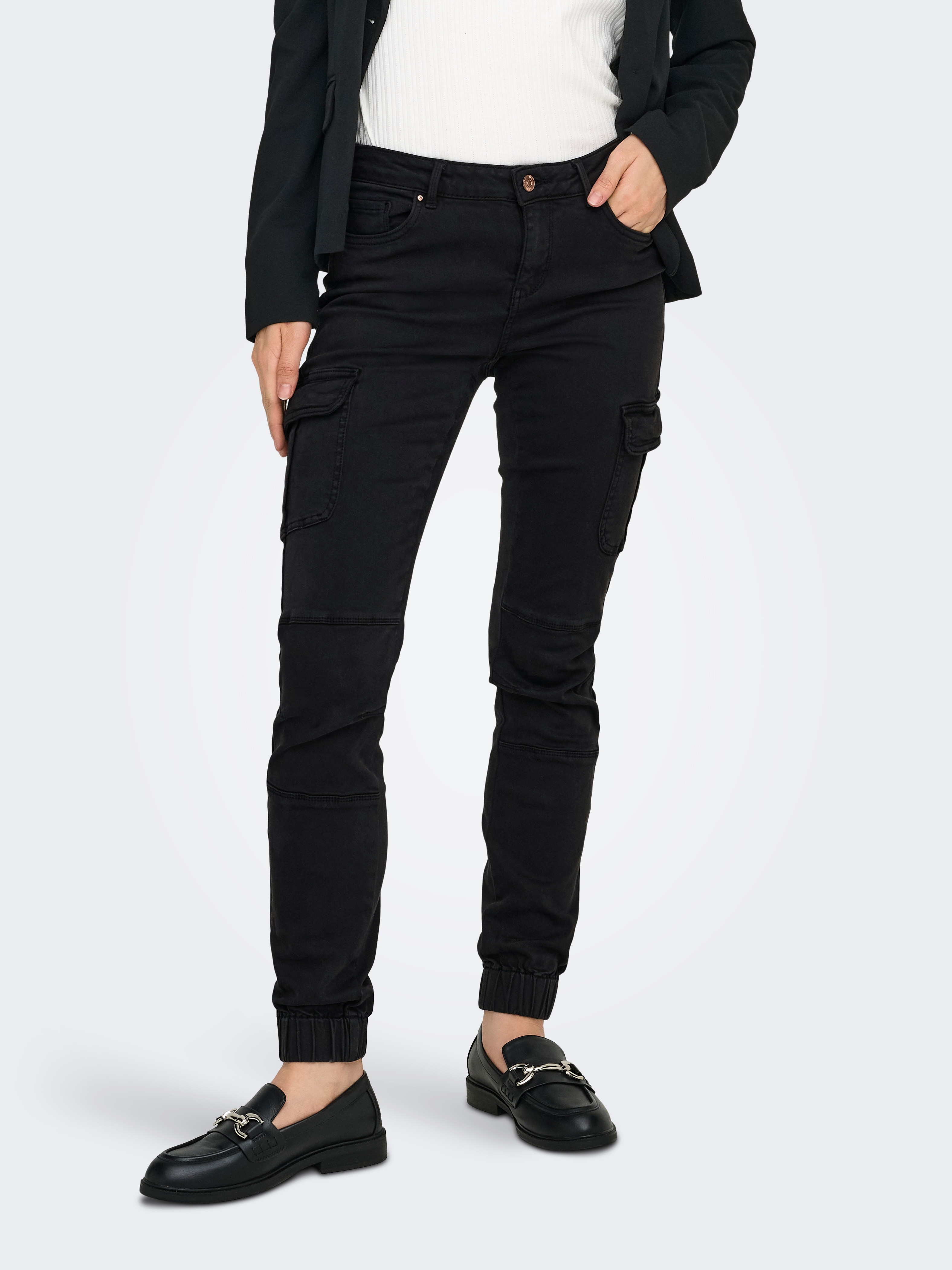 ONLY Cargohose "ONLMISSOURI REG ANK CARGO PNT NOOS" mit Stretchsäumen