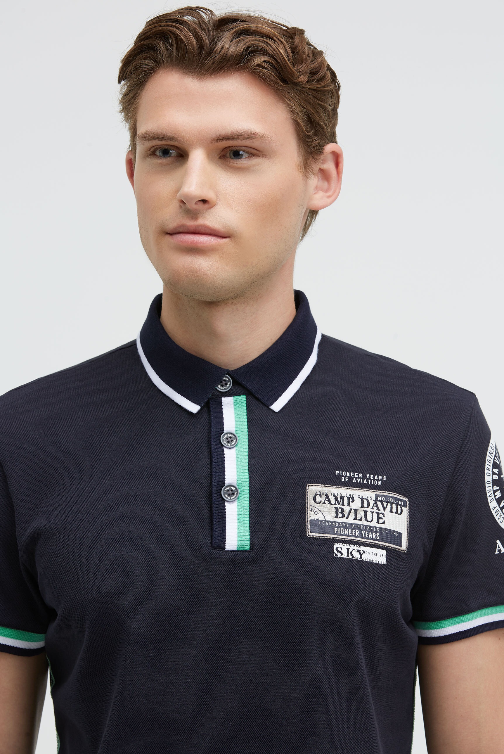 CAMP DAVID Poloshirt, mit Kontrastnähten