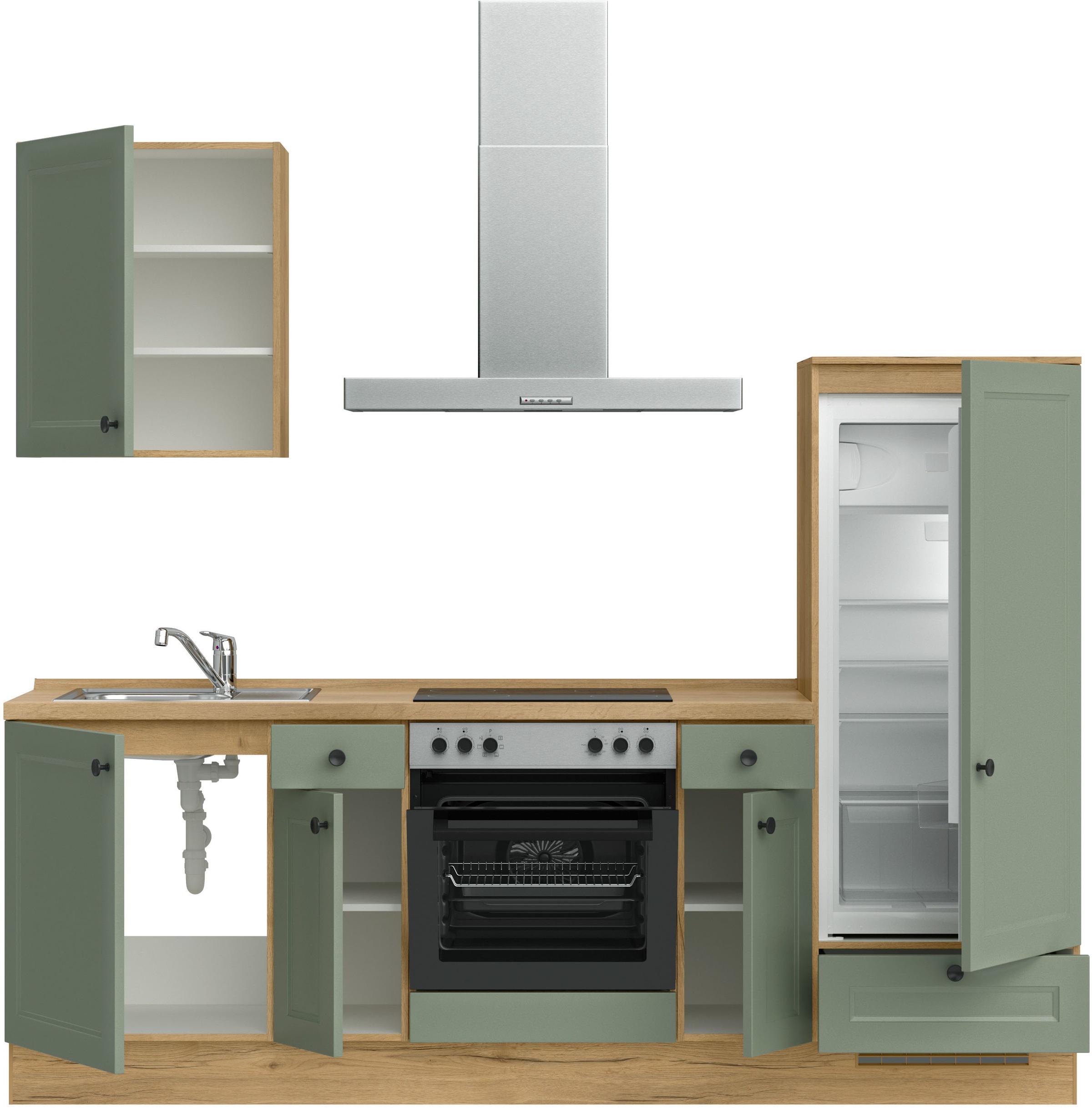 nobilia® Küchenzeile »"Cascada I"«, vormontiert, Ausrichtung wählbar, Breite 240 cm, wahlw. mit E-Geräten