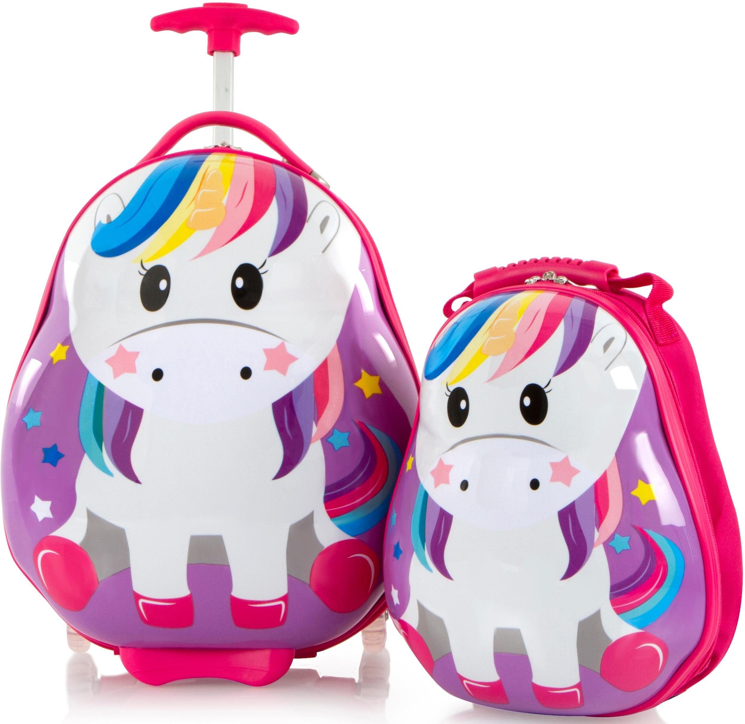 Heys Kinderkoffer "Travel Tots, 46 cm, Einhorn", (Set, 2 St.), 2 St. Rollen, Heys x Joachim Llambi Kindertrolley Kinder 