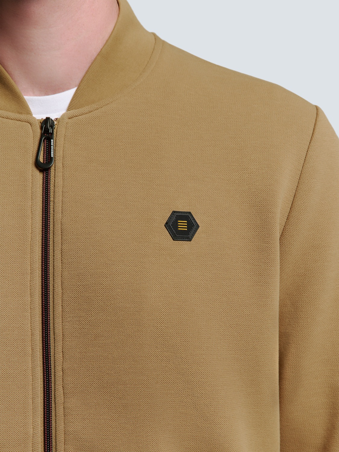 NO EXCESS Sweater »No Excess Stylische Weste mit Bomberkragen und Piqué-Material«