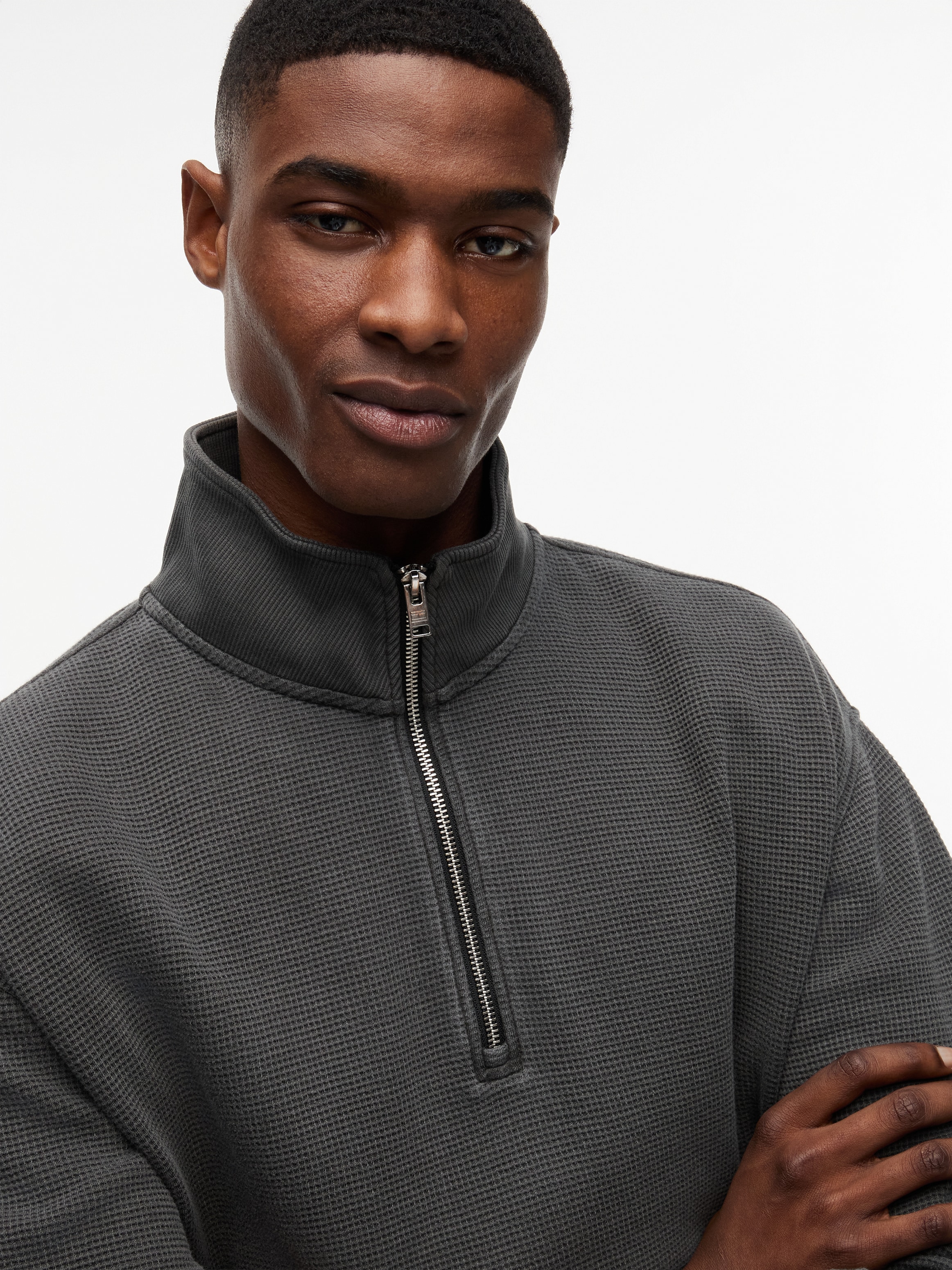 Tommy Jeans Sweatshirt »TJM RELAXED WASHED WAFFLE QUARTER ZIP«
