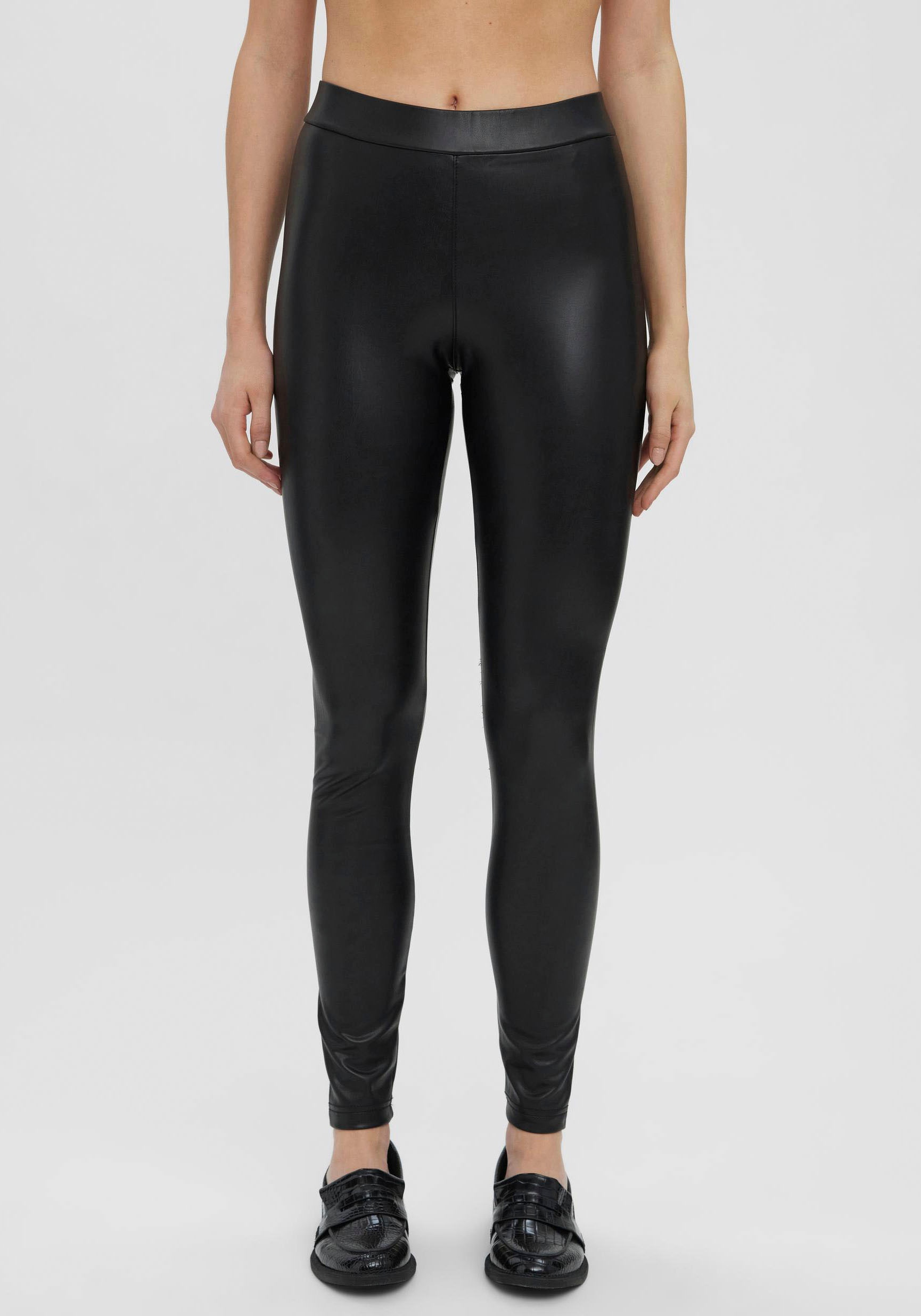Vero Moda Lederimitathose "VMGANA MR PL LEGGING" günstig online kaufen