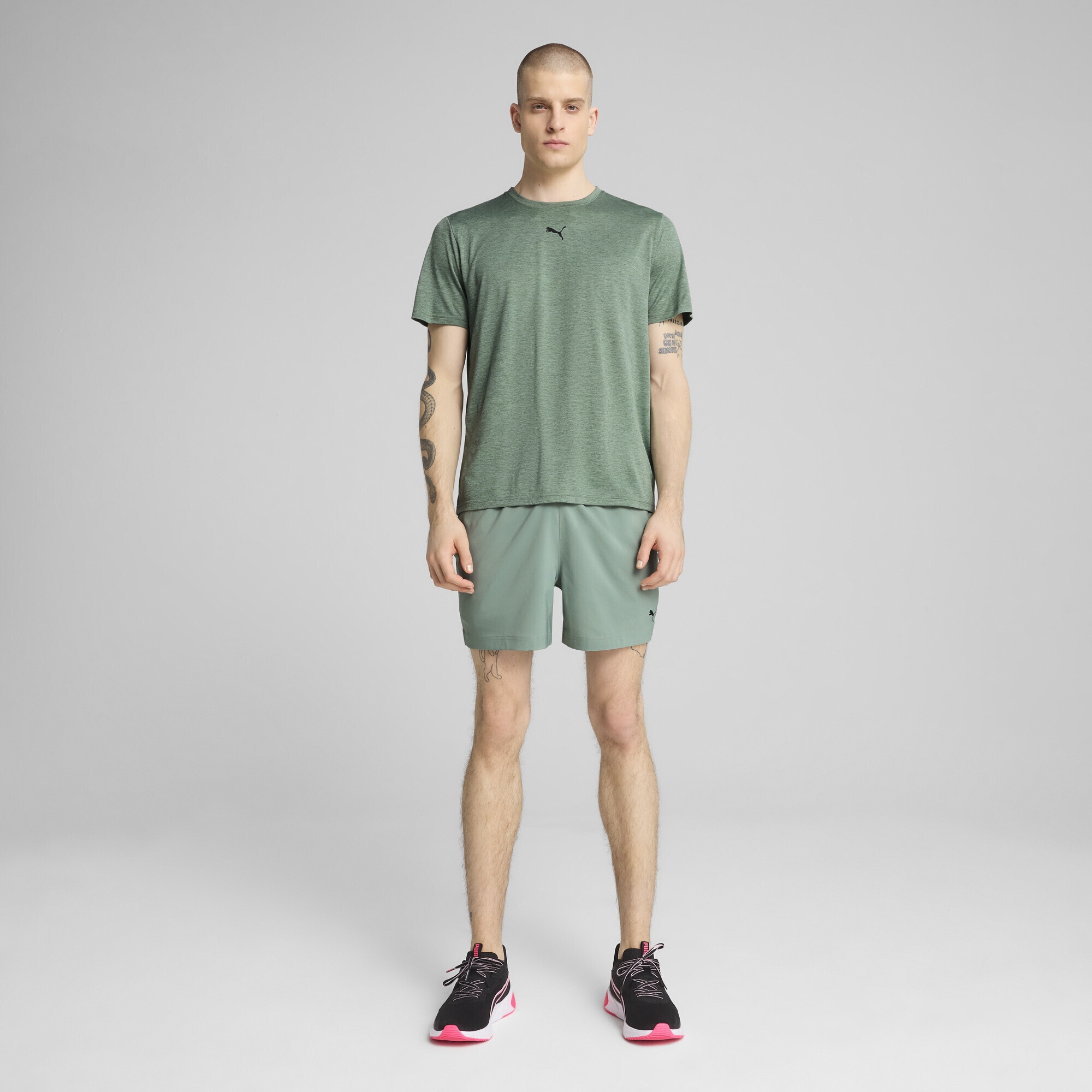 PUMA Trainingsshirt »TAD ESSENTIALS Meliertes T-Shirt mit Cat Logo Herren«