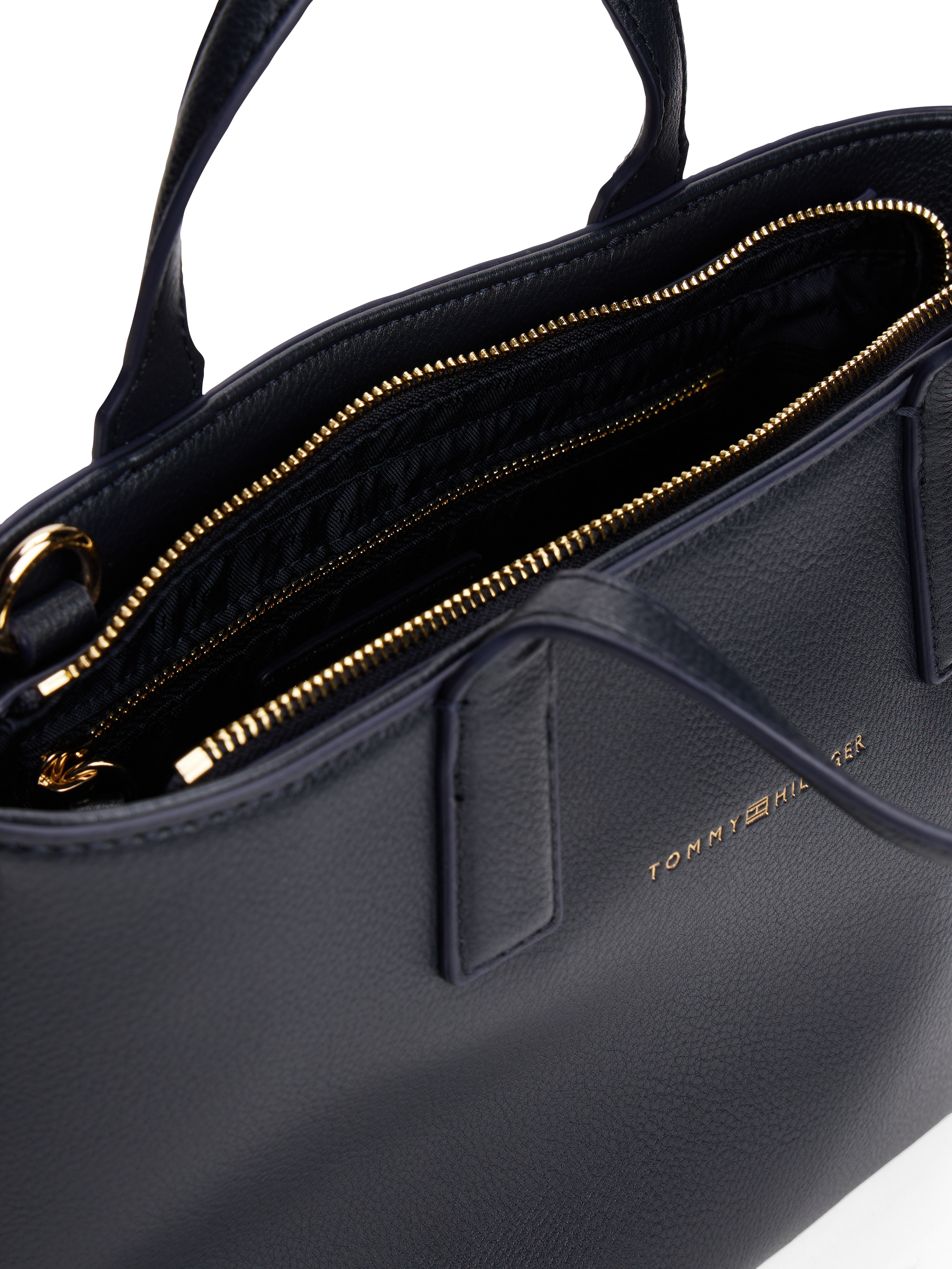 Tommy Hilfiger Henkeltasche »TH LOGOTAPE MINI TOTE«, Damen Umhängetasche, Schultertasche mit doppeltem Henkel